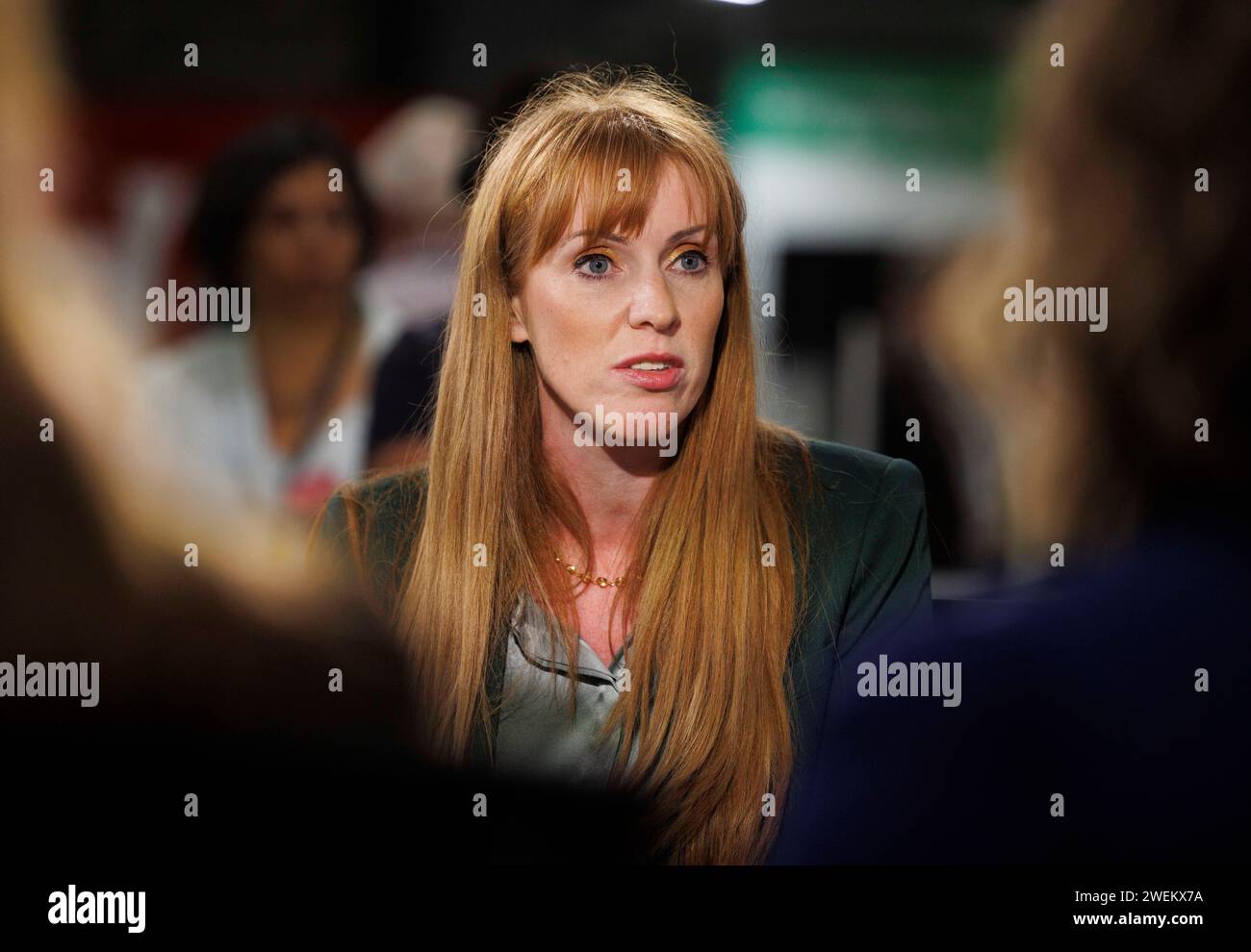 Stellvertretende Vorsitzende der Labour Party, Angela Rayner, bei der Labour Party-Konferenz in Liverpool. Stockfoto