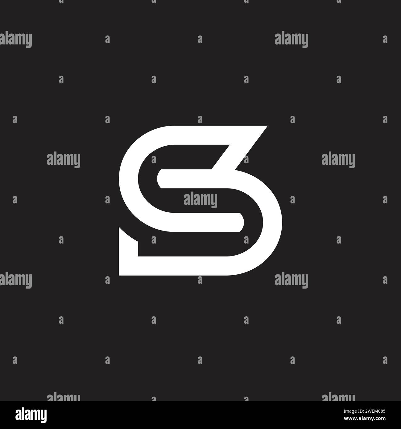 Letter cs Linked Loop Line Logo Vektor Stock Vektor