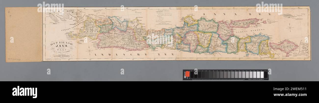 Karte von Java und Bali, Anonym, 1861 Druckmaßstab 1:1.750.000. Legende oben auf der Karte. Papierkarten für verschiedene Länder oder Regionen Java. Bali Stockfoto