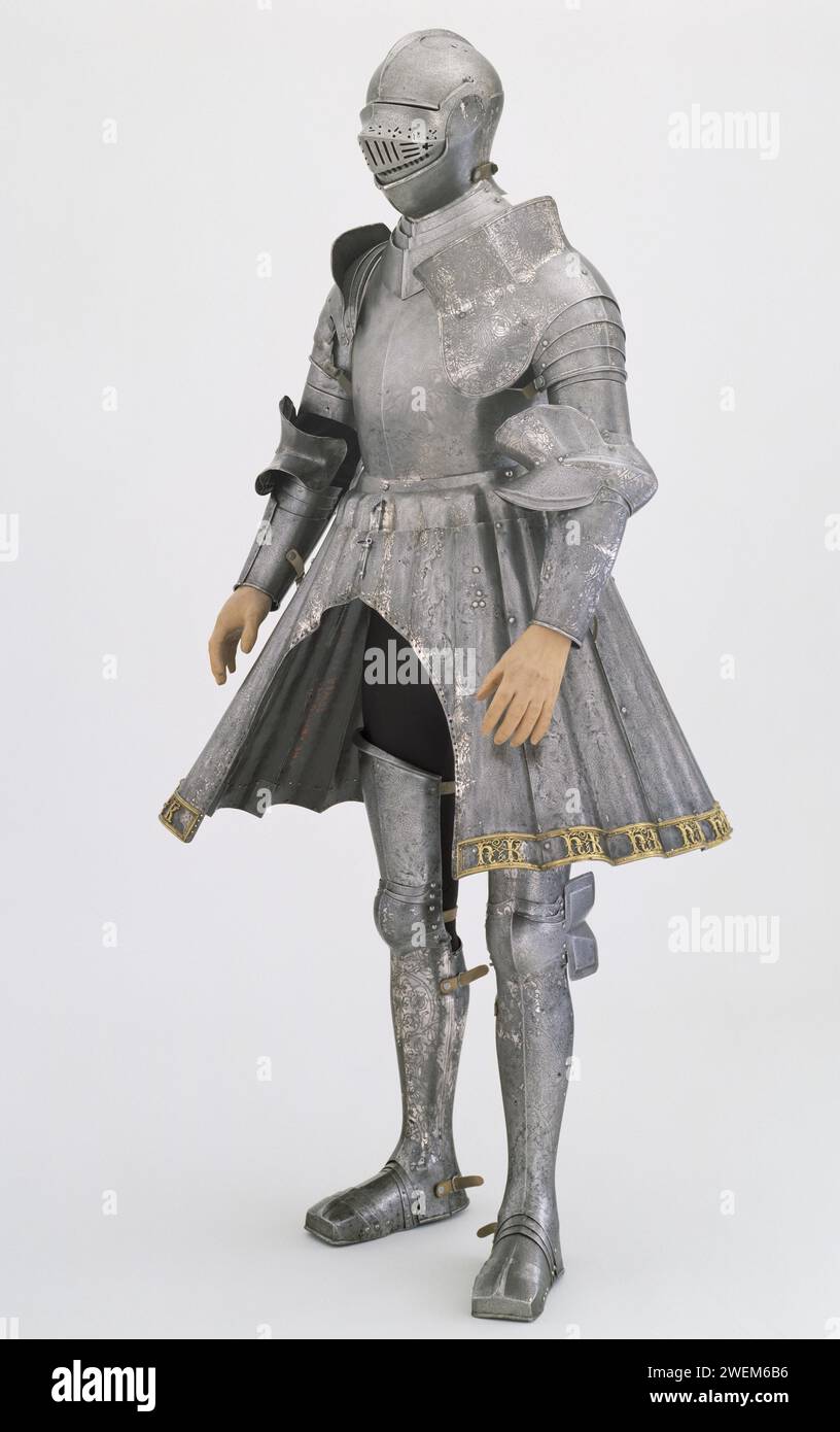 Silber und Gravur Armour, Armour for man and Horse of King Heinrich VIII. English, um 1515. Zum Gedenken an seine Ehe mit Katherine von Aragon Stockfoto