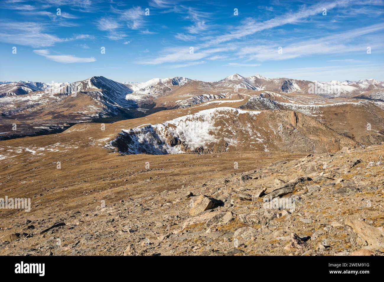 Front Range Panorama in der Mount Blue Sky Wilderness, Colorado Stockfoto