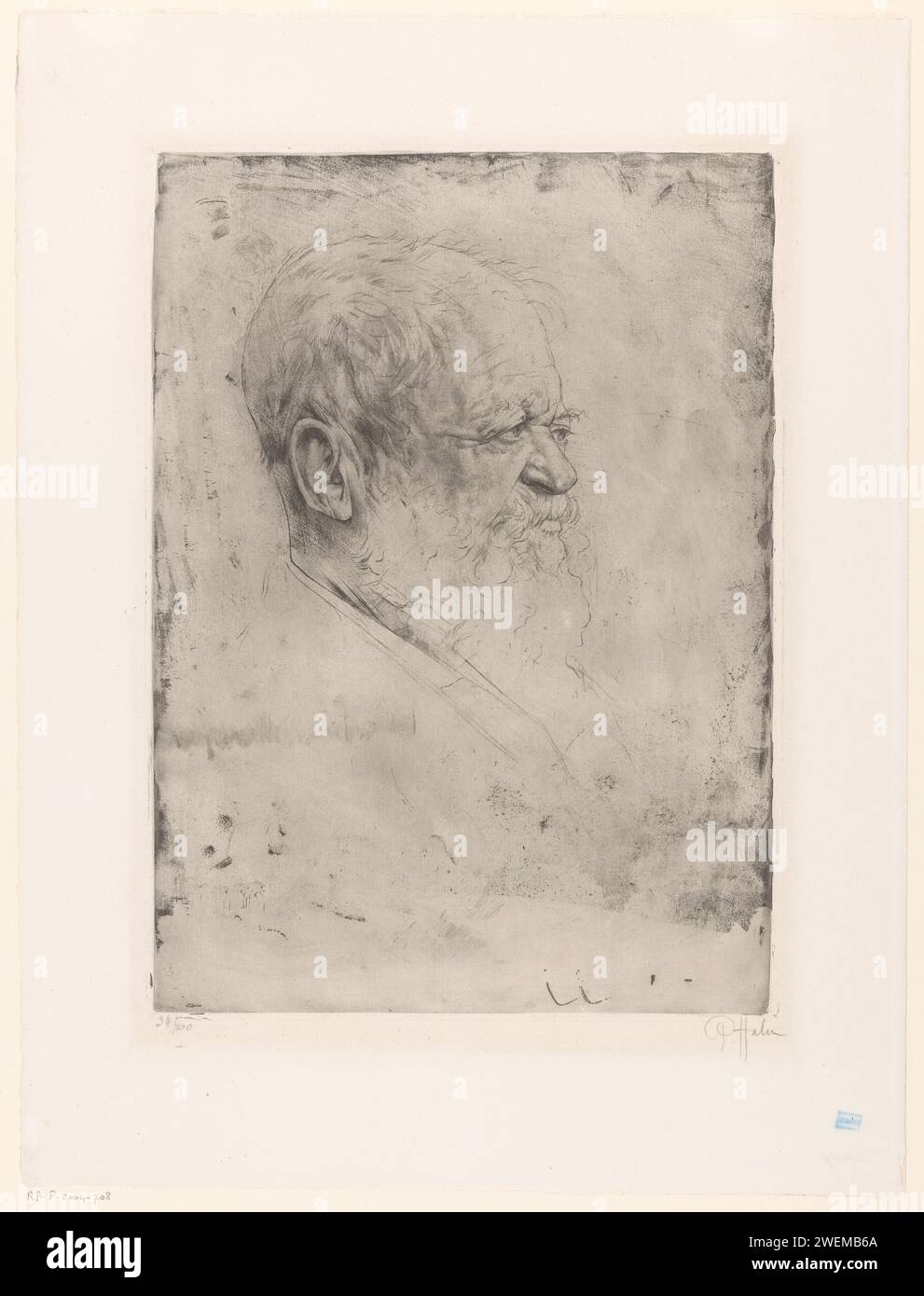 Porträt eines unbekannten Mannes, 1864 - 1923 Druckpapier anonyme historische Person porträtiert Stockfoto