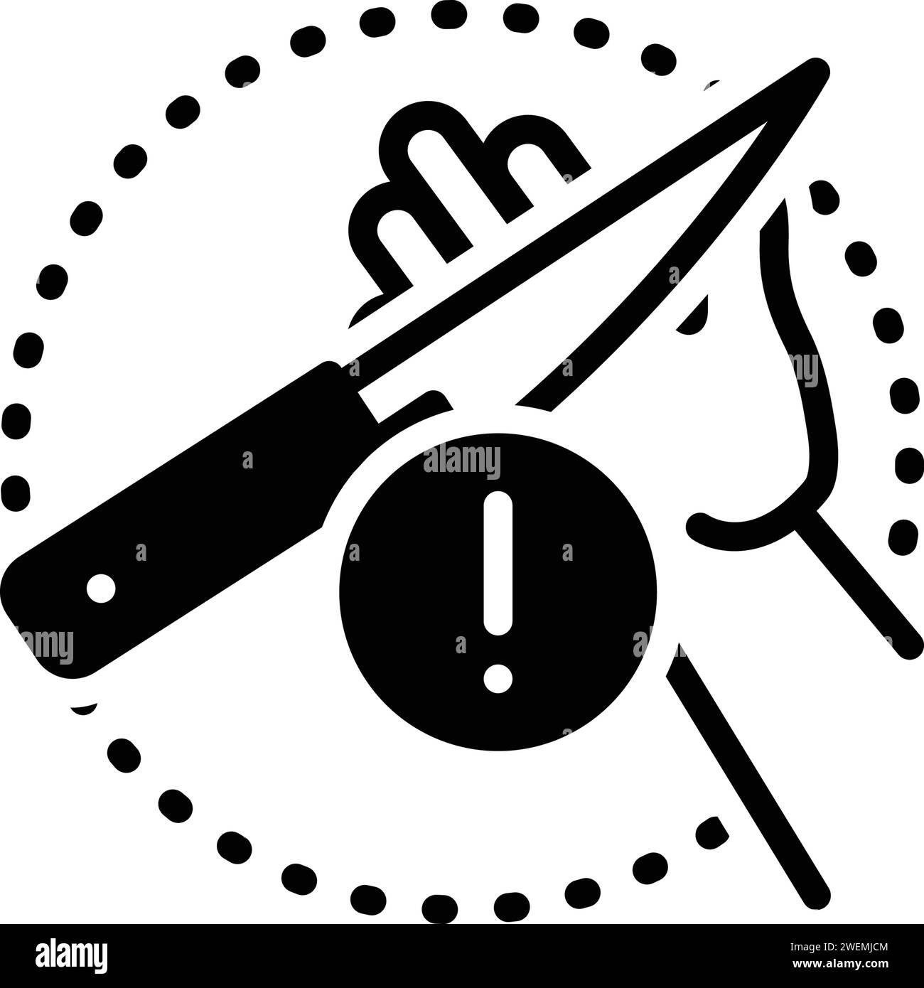 Symbol für Sorgfalt, vorsichtig Stock Vektor