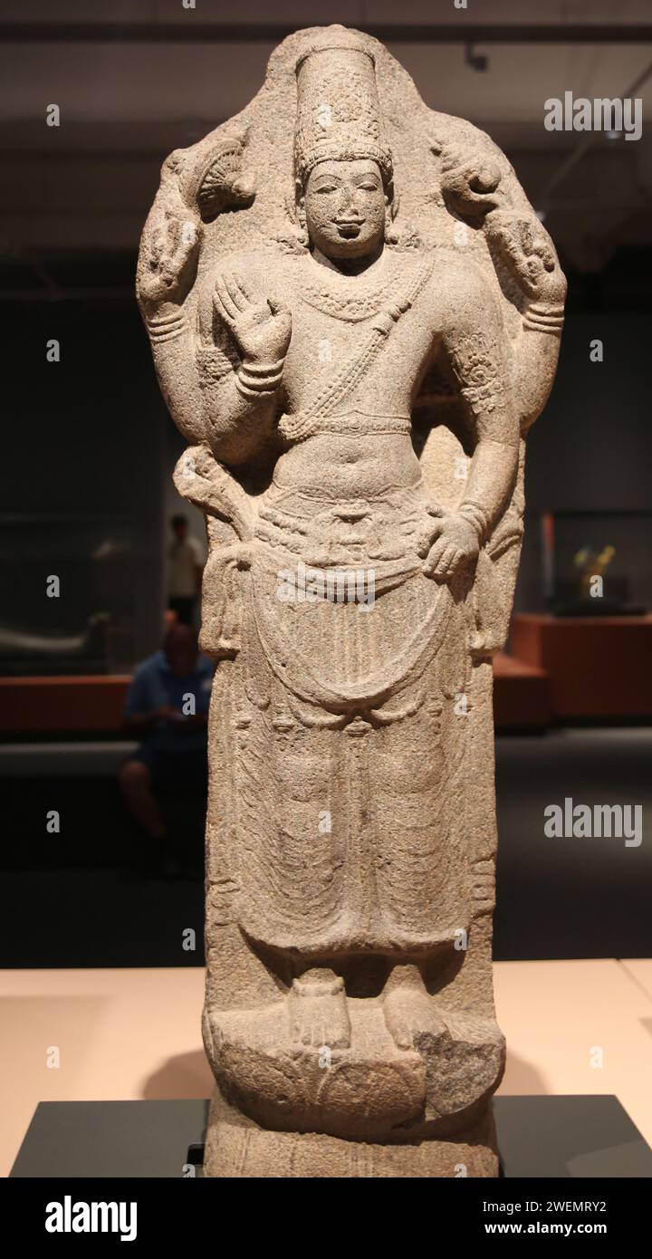 Stehender Vishnu. Chola-Periode. 9. Jahrhundert. Granit. Südindien. British Museum. Stockfoto