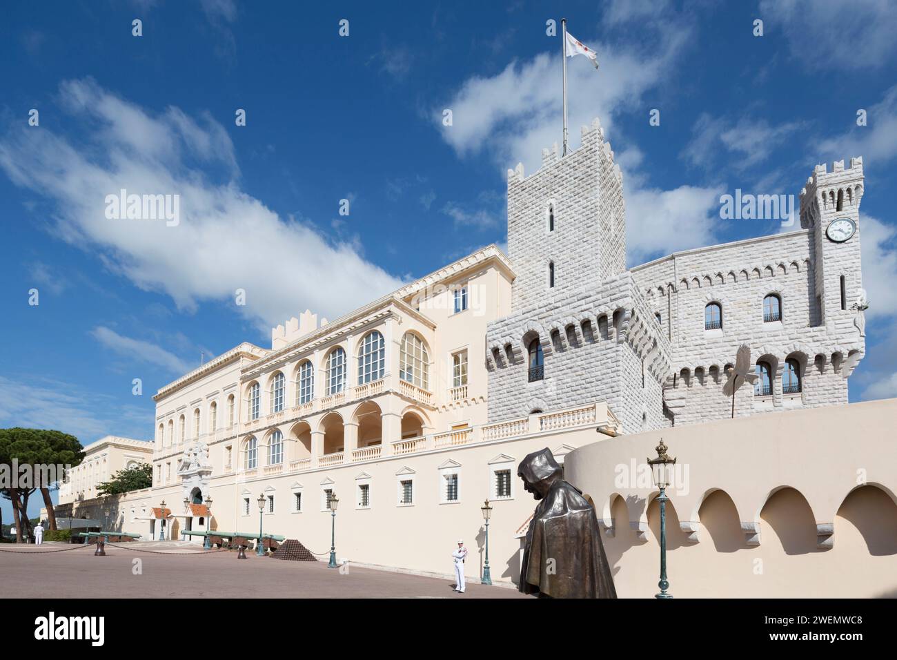 Monaco, des Prinzen Palast der Familie Grimaldi seit 1297. Die offizielle Residenz der Fürsten von Monaco. Stockfoto
