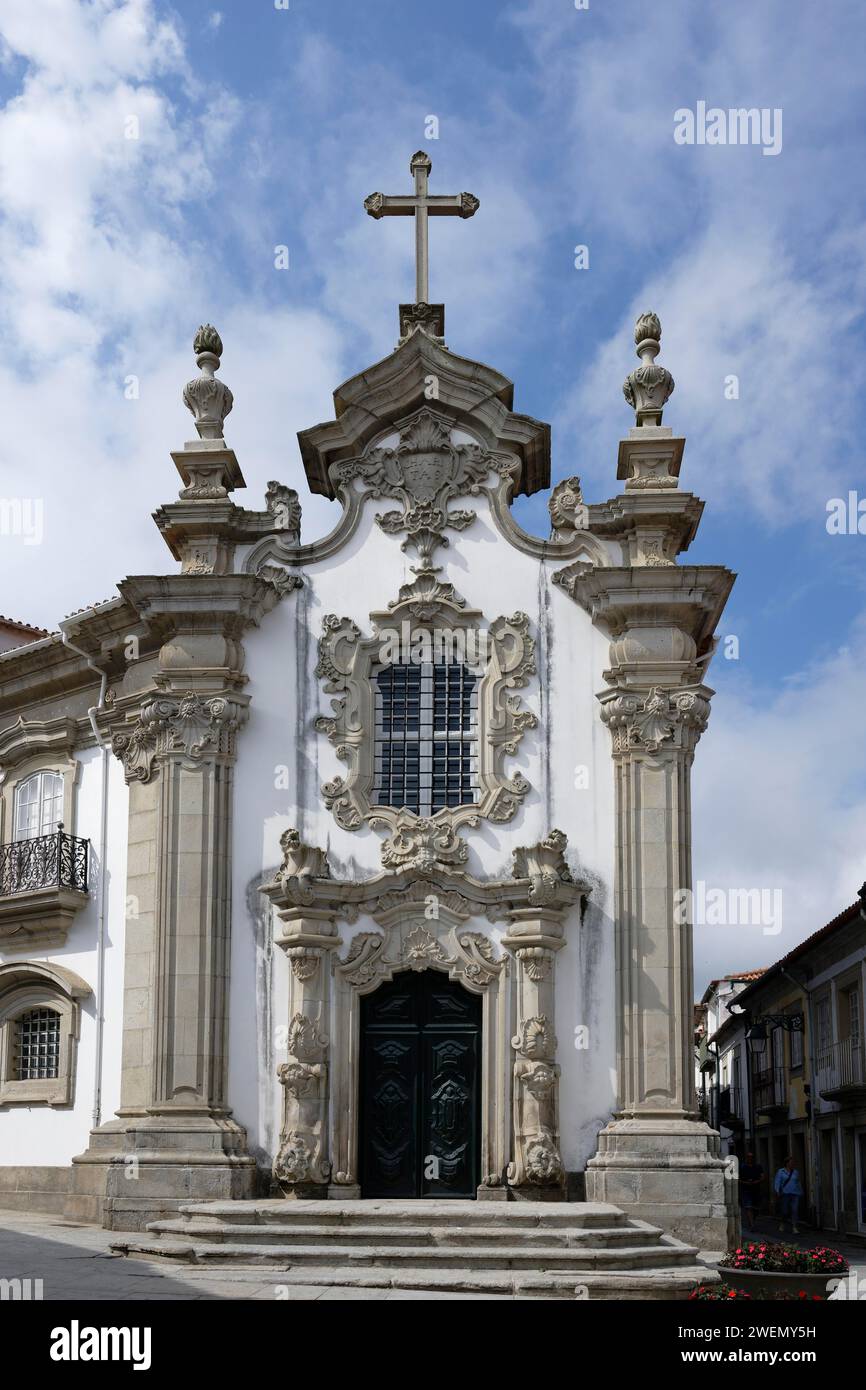 Eingang, Kirche, Capela das Malheiras, Ursulinas, Viana do Castelo, Portugal Stockfoto
