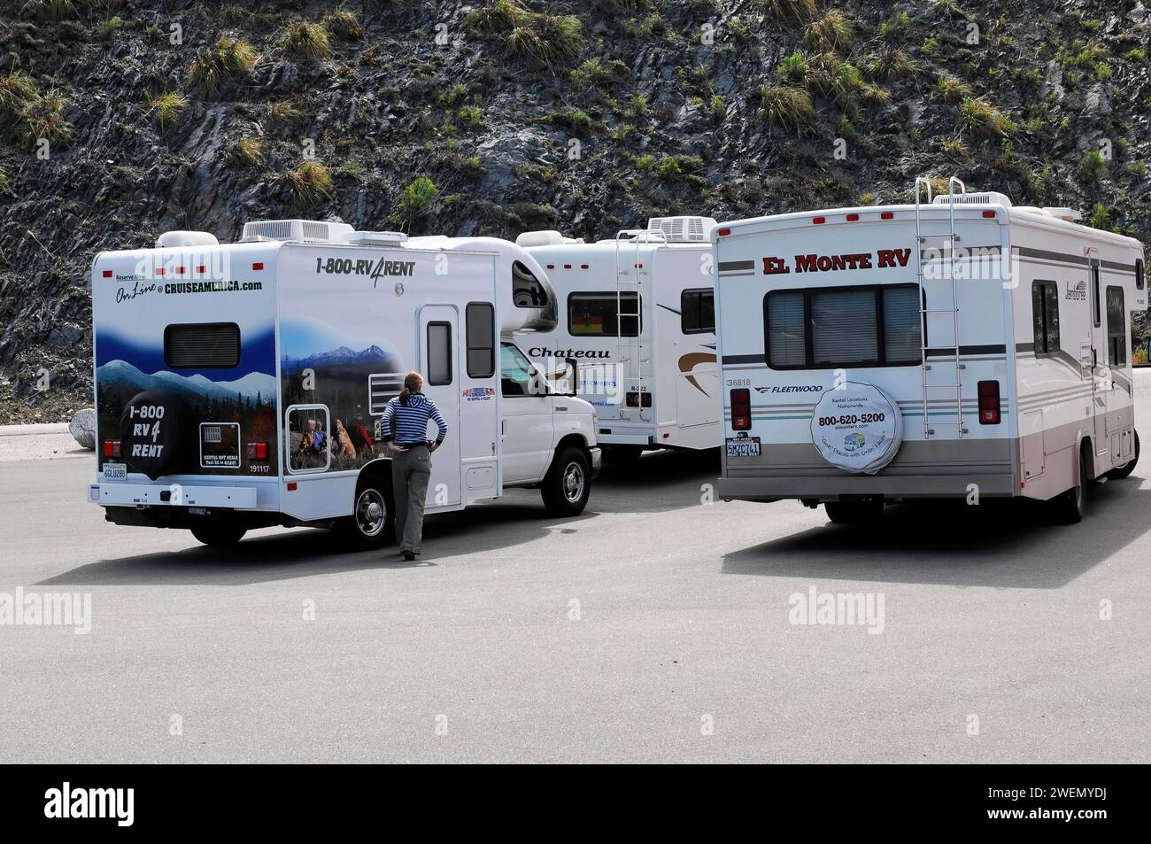 Wohnmobile, Küste in der Nähe von Big Sur, Pazifik, Kalifornien, USA Stockfoto