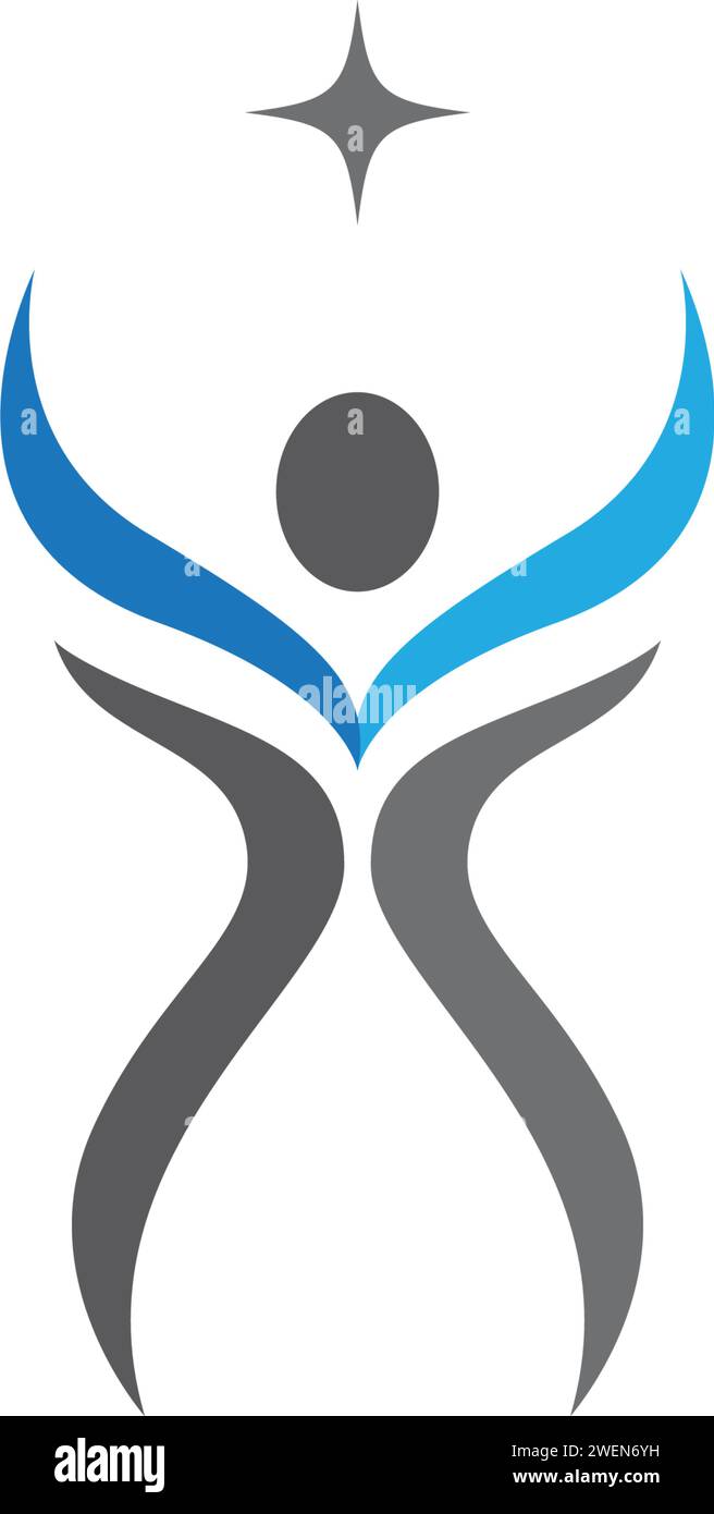 Menschlichen Charakter logo Zeichen Health Care logo Zeichen Stock Vektor