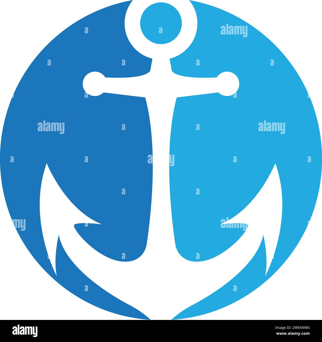 Anker Symbol Logo Template Vector Illustration Stock Vektor