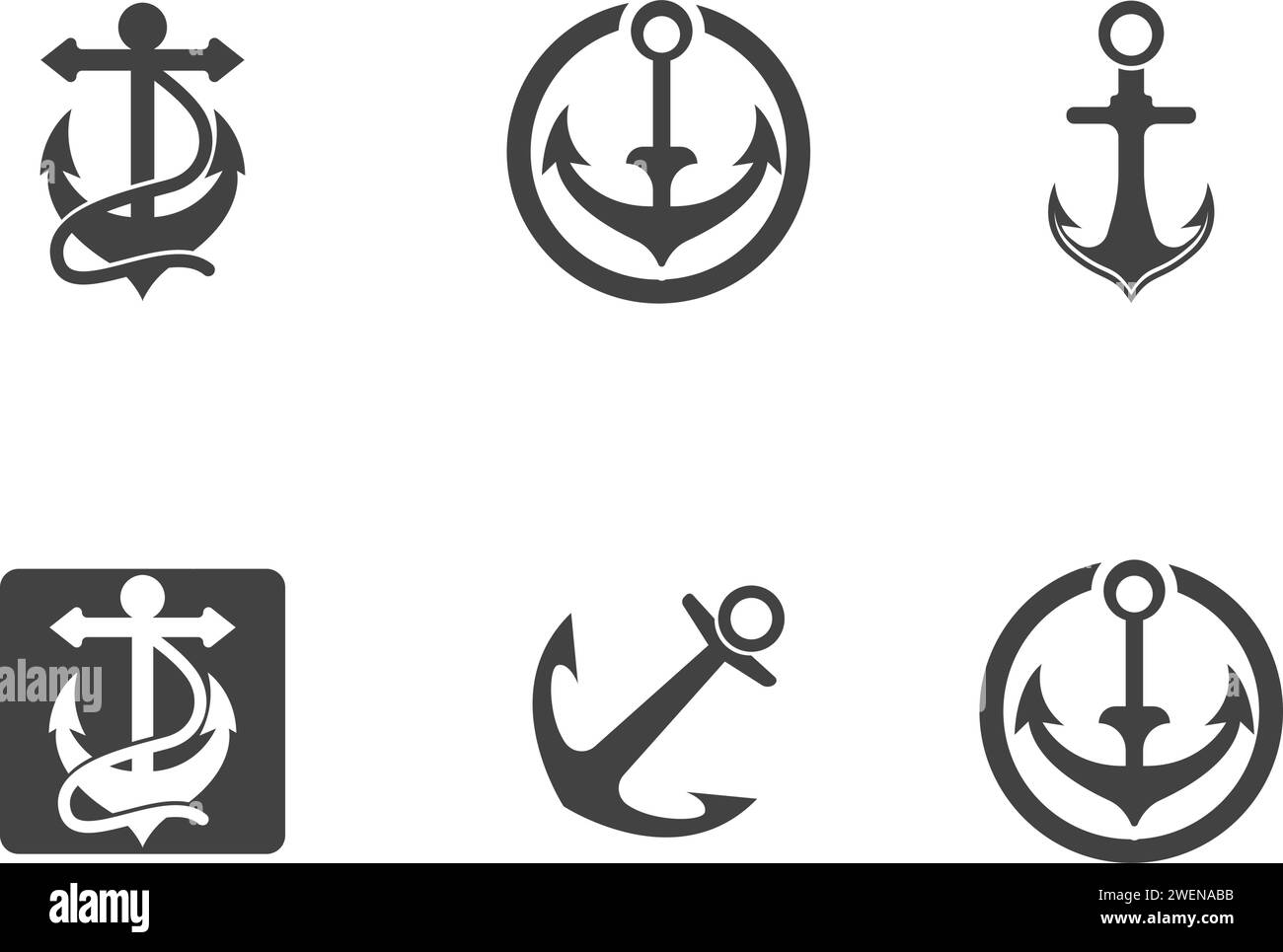 Anker Symbol Logo Template Vector Illustration Stock Vektor