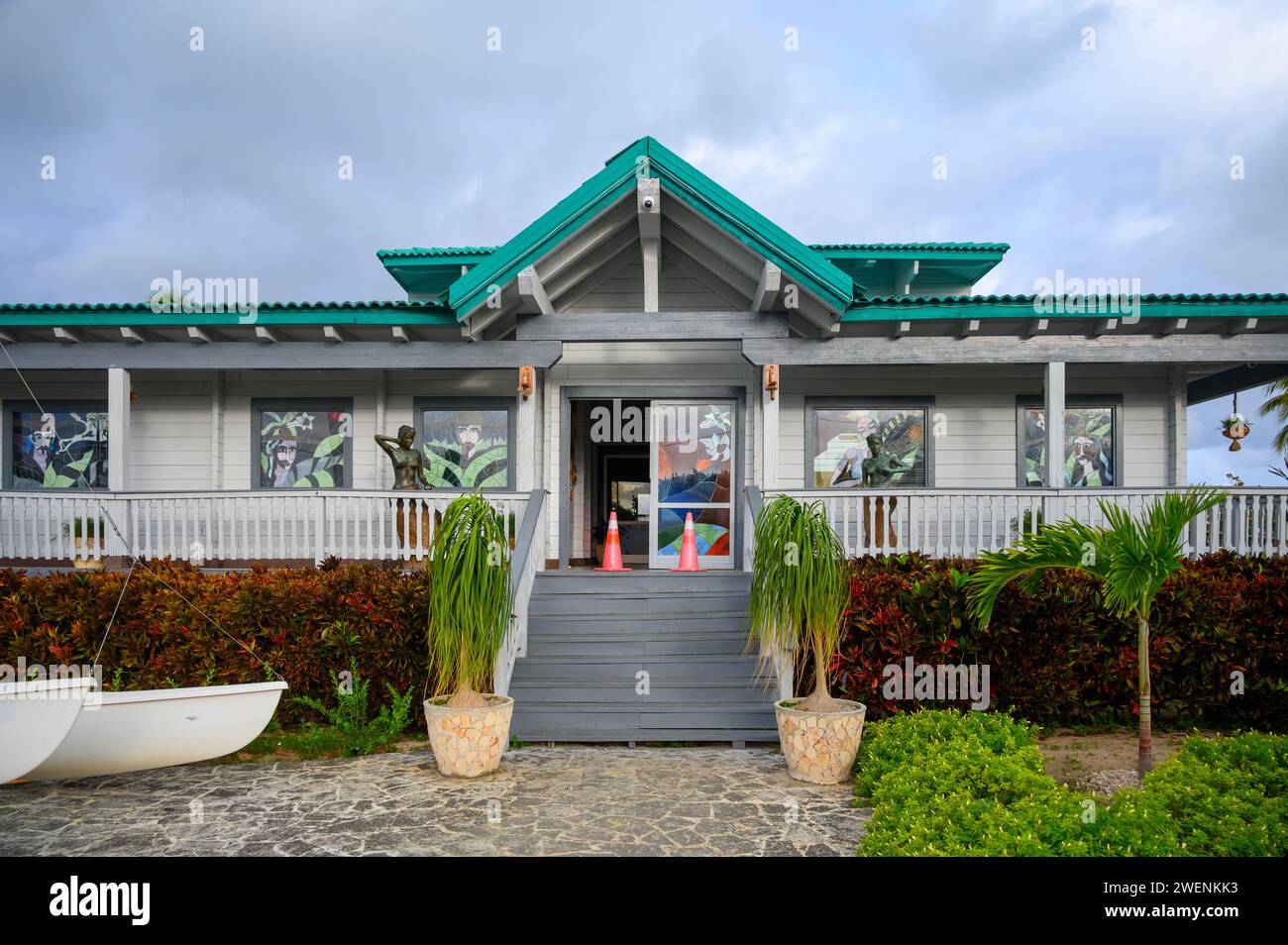 Eingangsfassade des Fischrestaurants laurent, varadero, kuba Stockfoto