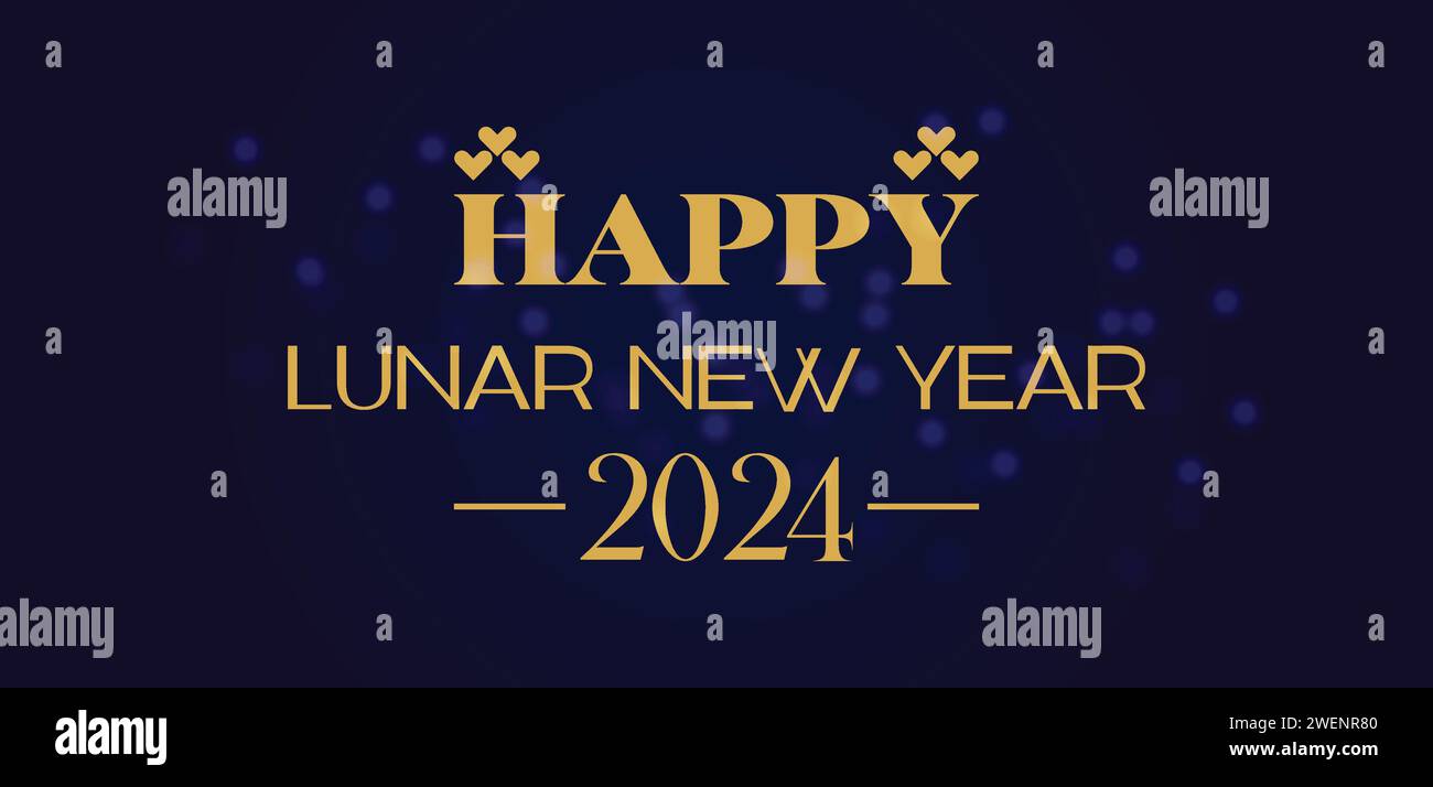 „Happy Lunar Silvester“-Text-Illustration Stock Vektor