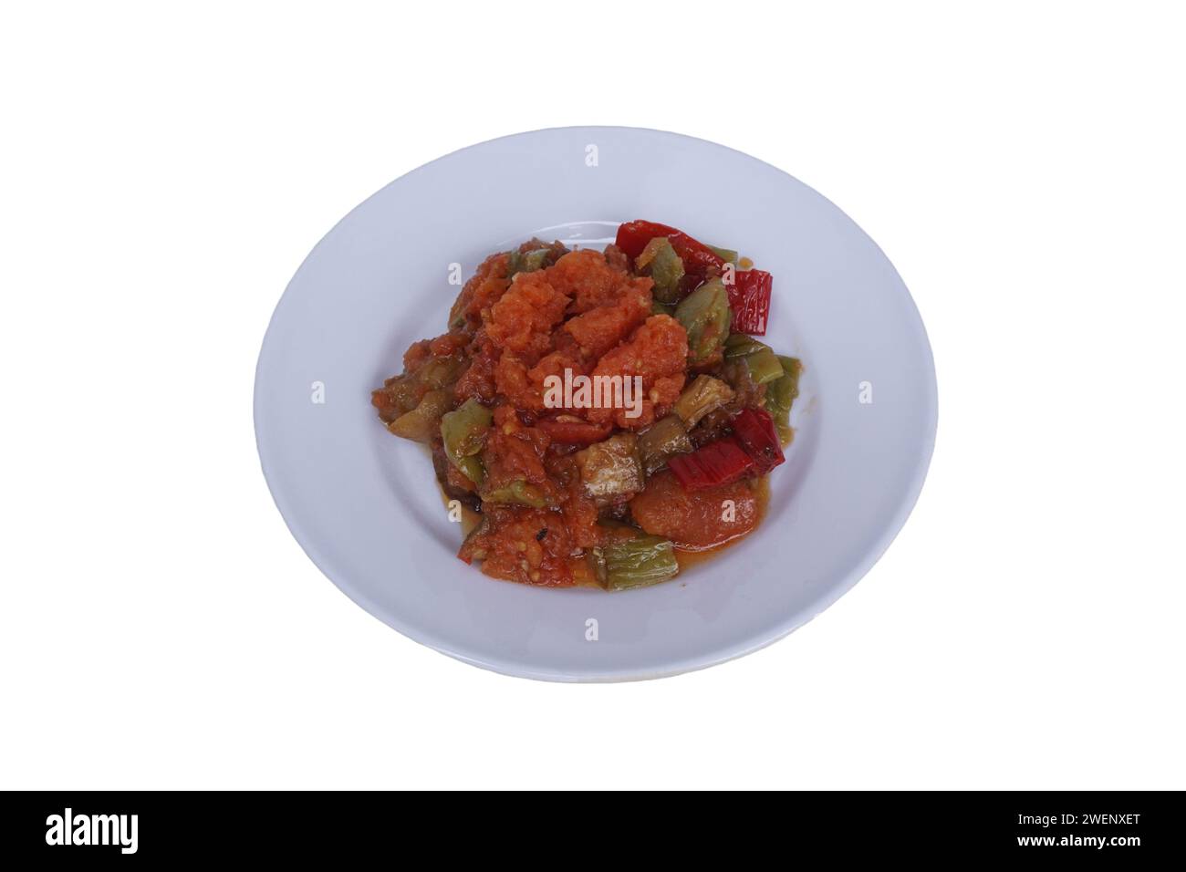 Traditionelles türkisches Essen; Auberginen-Vorspeise, Shakshuka (türkischer Name; saksuka) Stockfoto