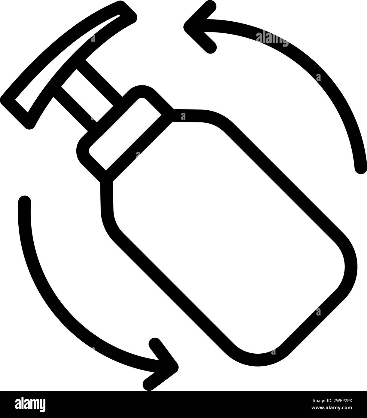 Isoliertes Symbol für Make-up-Entferner. Biphase Make-up-Entferner-Schild. Lineares Schild für mobiles Konzept und Webdesign. Vektorillustration isoliert auf weiß Stock Vektor