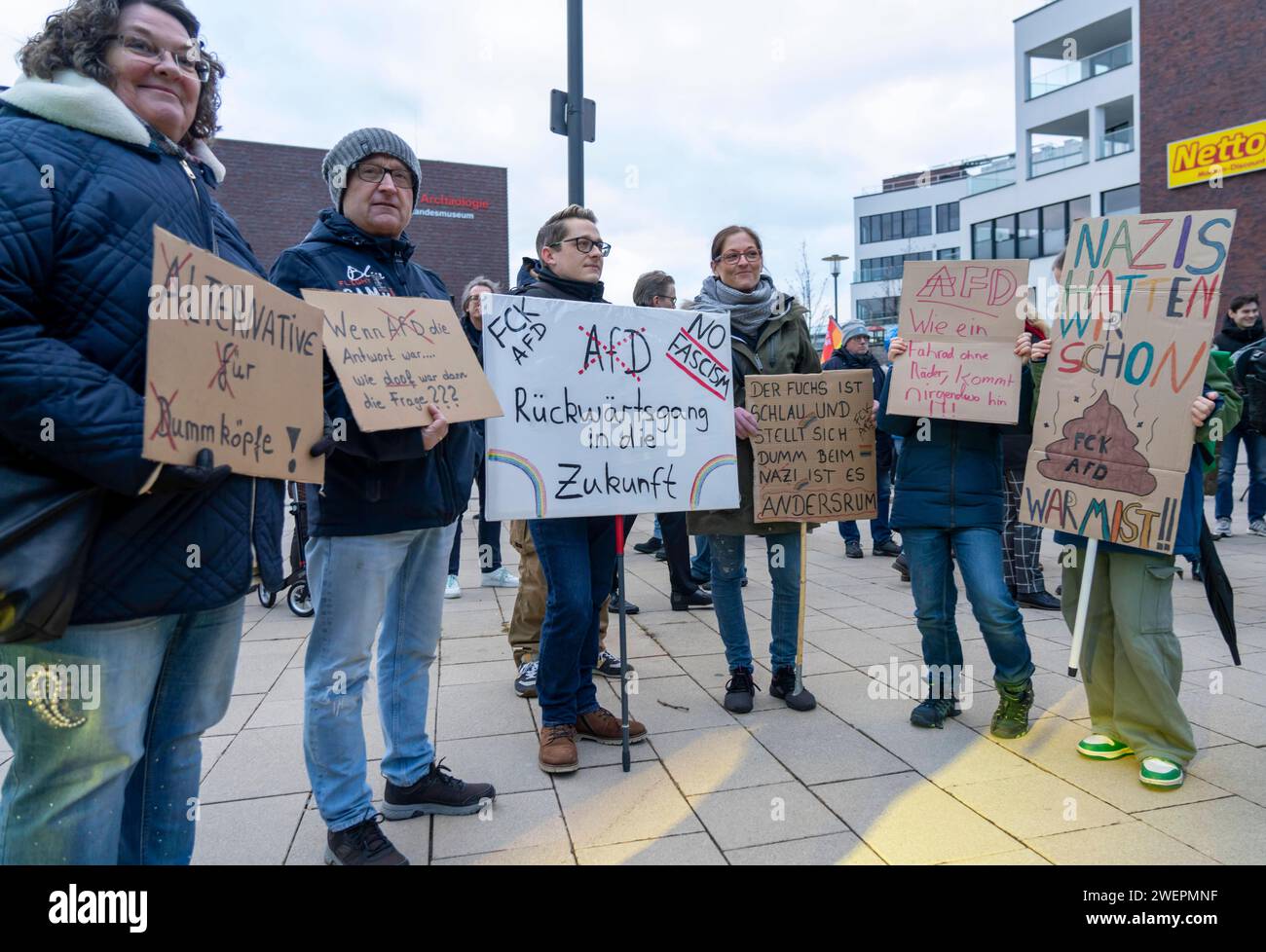 Demonstration gegen die AFD und Rechtsradikalismus in Herne, NRW, Deutschland, AntiAFDDemo