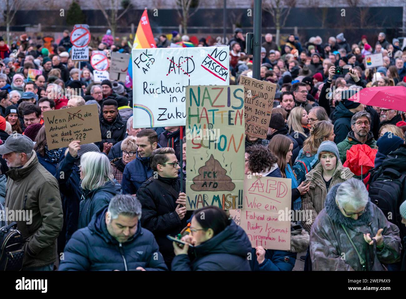 Demonstration gegen die AFD und Rechtsradikalismus in Herne, NRW, Deutschland, AntiAFDDemo