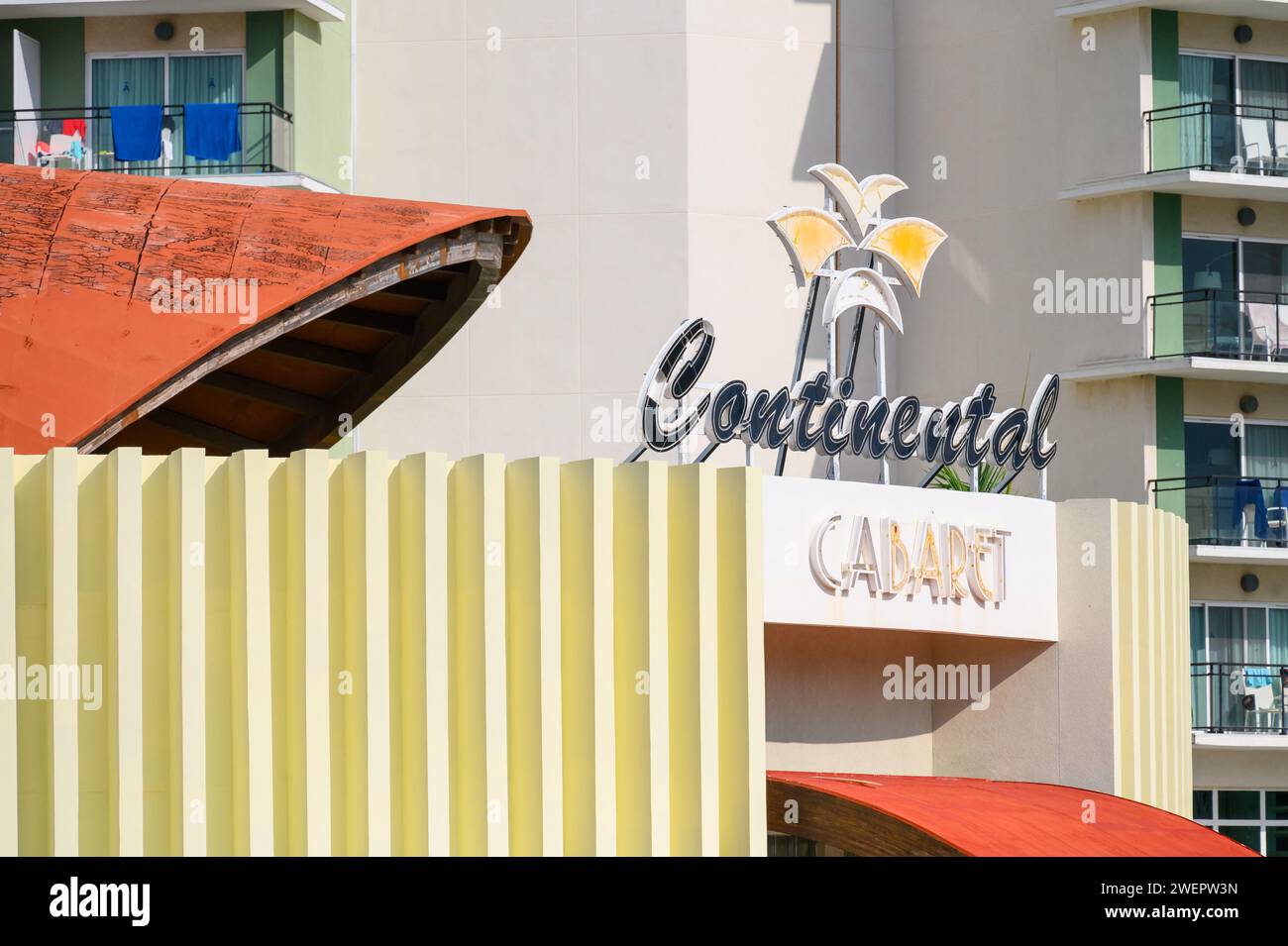 Geschäftszeichen des Continental Cabaret in Varadero, Kuba Stockfoto