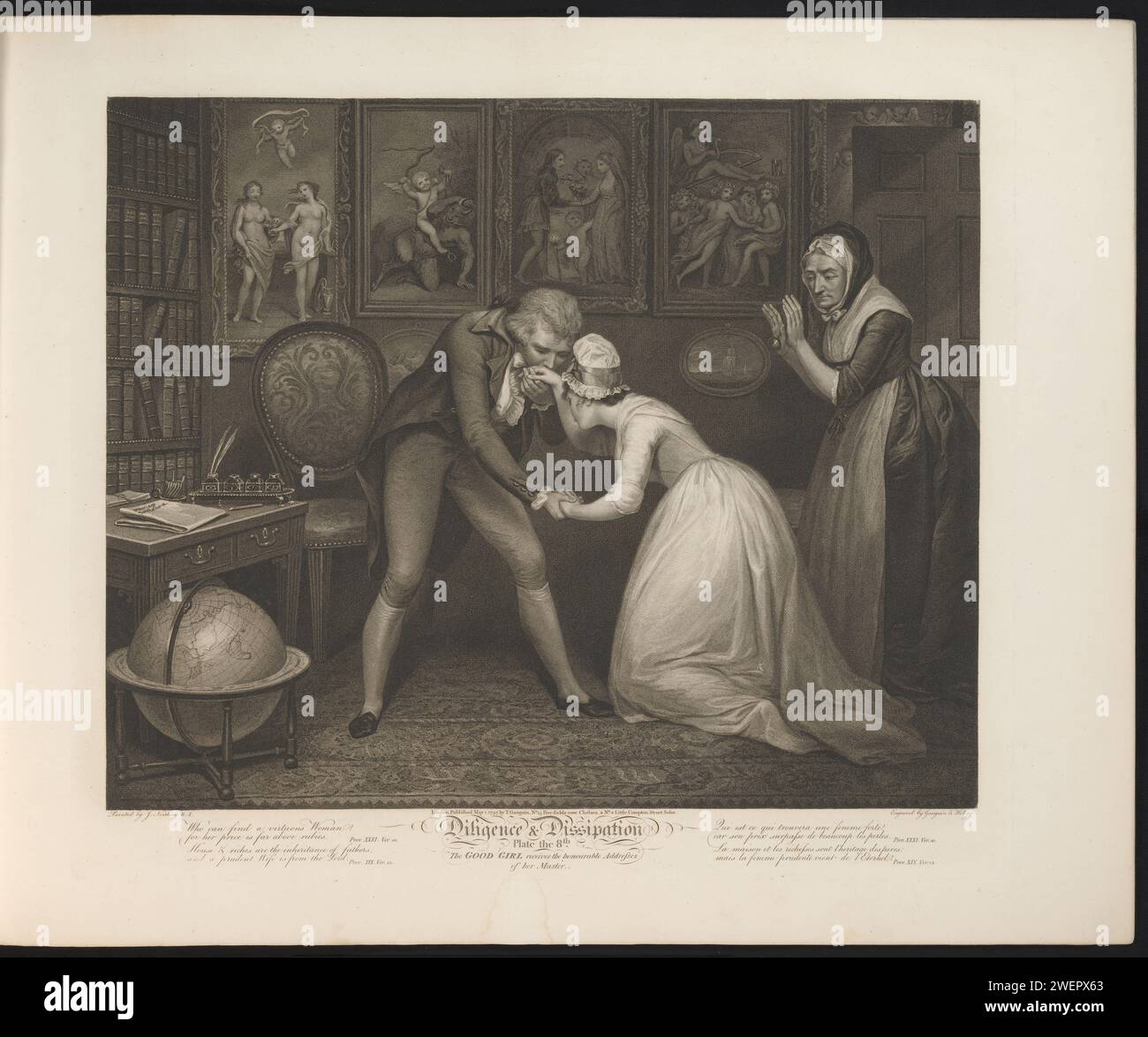 Herr des Hauses bittet das bescheidene Dienstmädchen zu heiraten, 1796