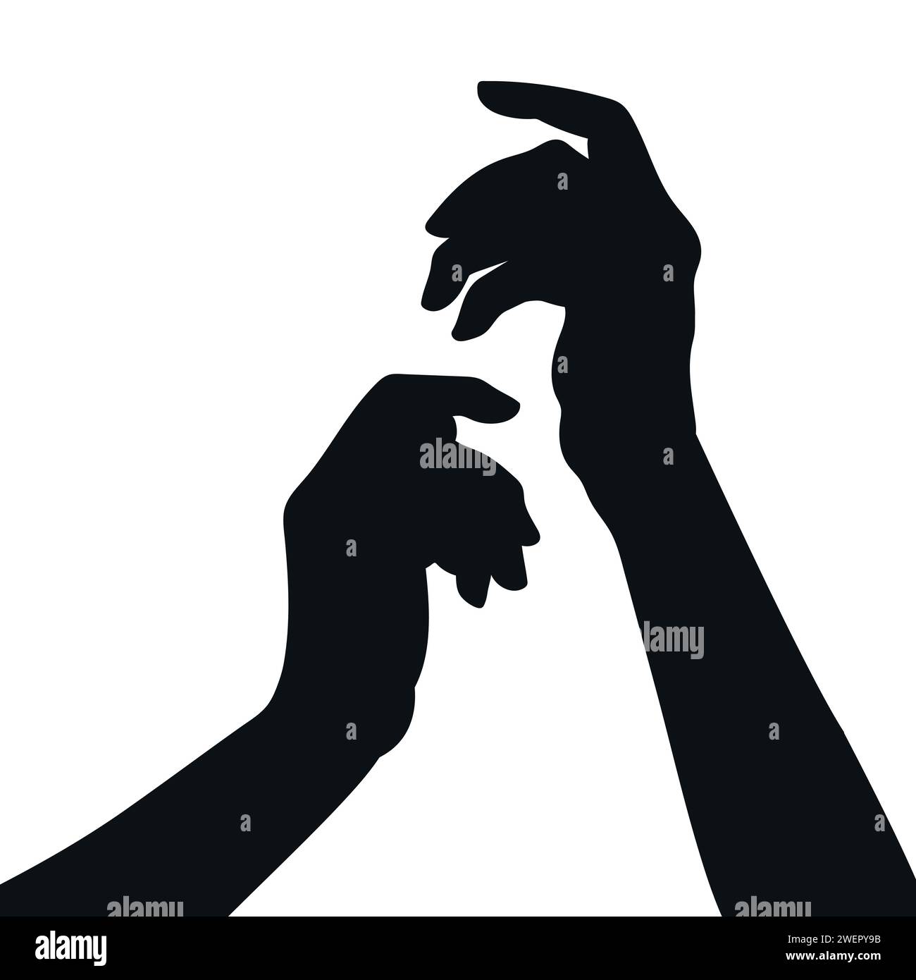 Silhouette menschlicher Hände. Vektorabbildung Stock Vektor