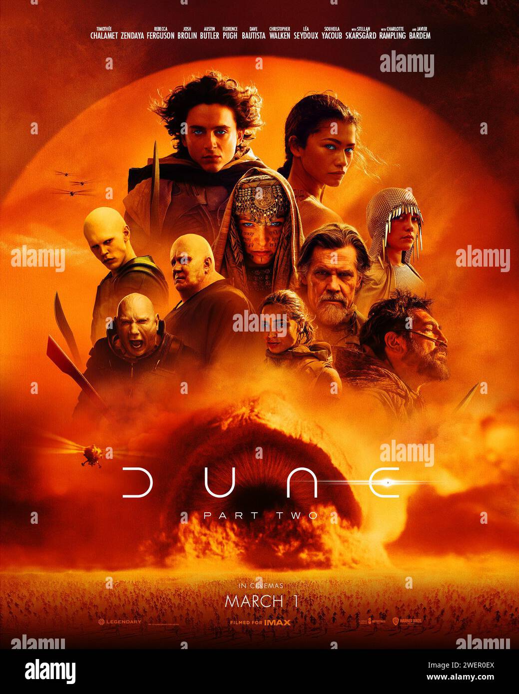 ERSCHEINUNGSDATUM: 1. März 2024. TITEL: STUDIO: Warner Bros DIREKTOR: Denis Villeneuve. Paul Atreides vereinigt sich mit Chani und den Fremen und sucht Rache an den Verschwörern, die seine Familie zerstörten. DIE HAUPTROLLE: TIMOTHEE CHALAMET als Paul Atreides Posterkunst. (Credit Image: © Warner Bros./Entertainment Pictures/ZUMAPRESS.com) NUR REDAKTIONELLE VERWENDUNG! Nicht für kommerzielle ZWECKE! Stockfoto