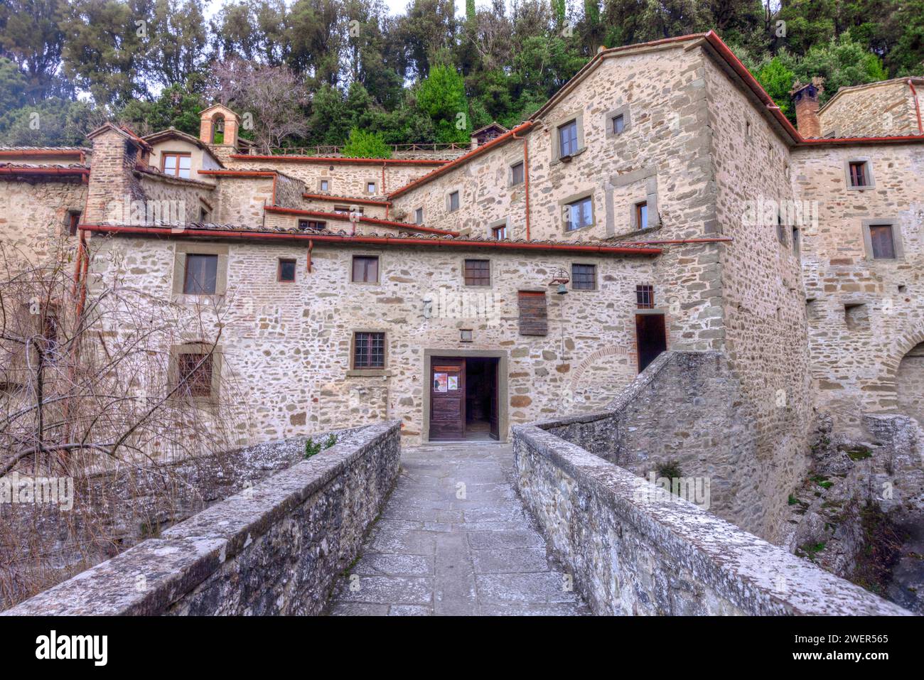 Die Eremitage Le Celle bei Cortona, Toskana, Italien Stockfoto