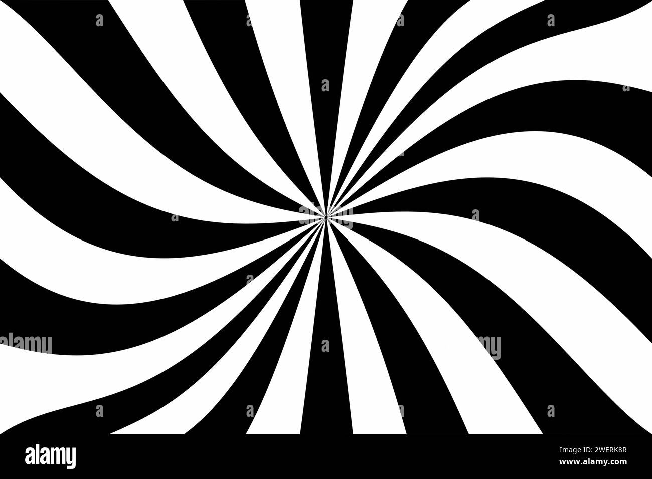 Schwarz-weißer psychedelischer Sonnenstrahl. Stockfoto