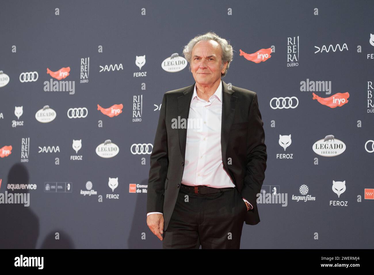 Jose Coronado nahm am 26. Januar 2024 am Roten Teppich der Feroz Awards 2024 in der Palacio Vistalegre Arena in Madrid Teil. Stockfoto