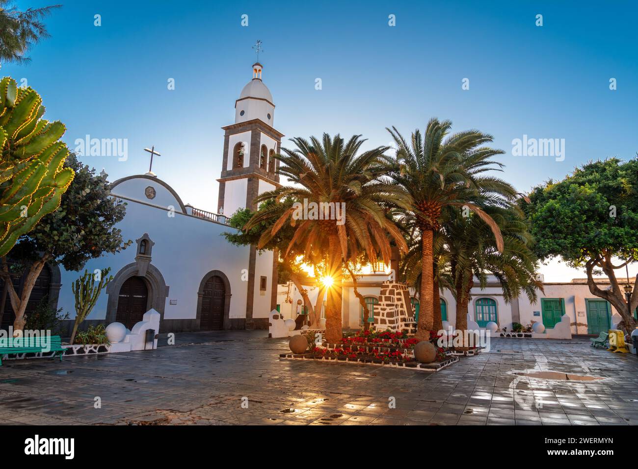 Parroquia de San Gines ist eine katholische Kirche in Arrecife auf Lanzarote, Spanien Stockfoto