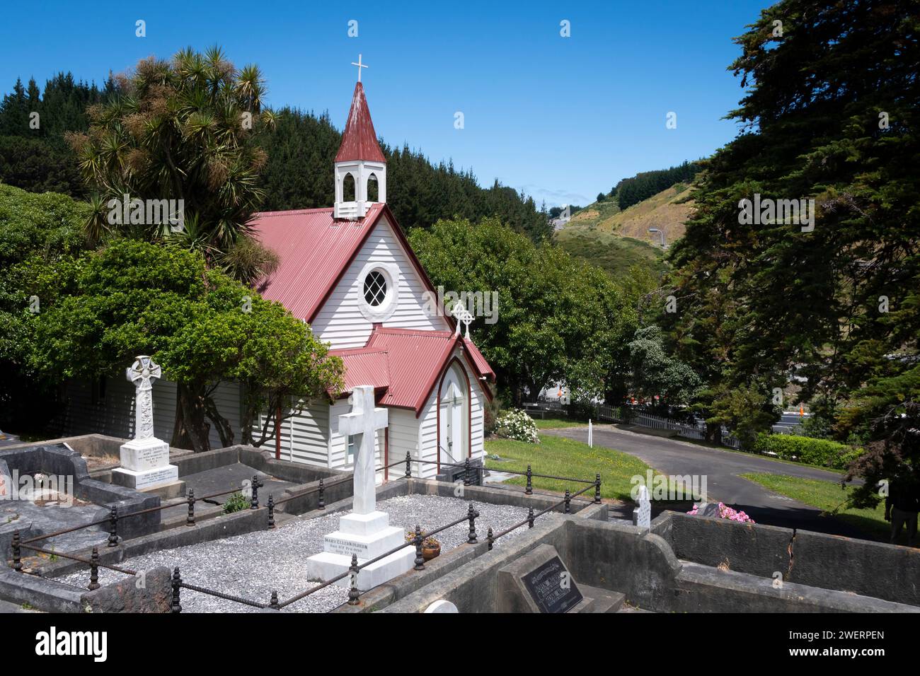 St. Joseph's Catholic Church, Pauatahanui, Porirua, Wellington, Nordinsel, Neuseeland Stockfoto