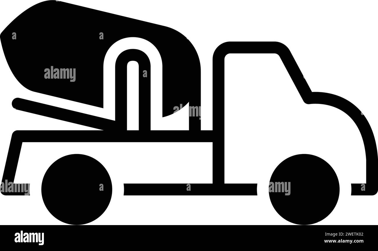 Symbol für Zementwagen, Bau Stock Vektor