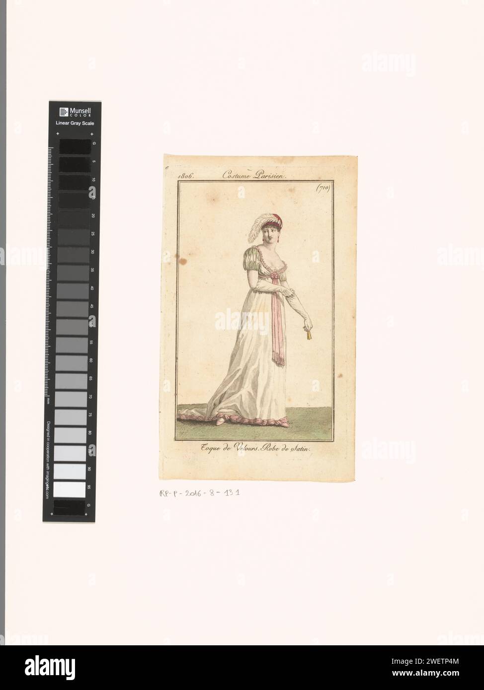 Journal of Ladies and Fashion, 1806 Zeitung. Drucktinte. Aquarellfarben (Farbe) zum Ätzen von Modeplatten Stockfoto