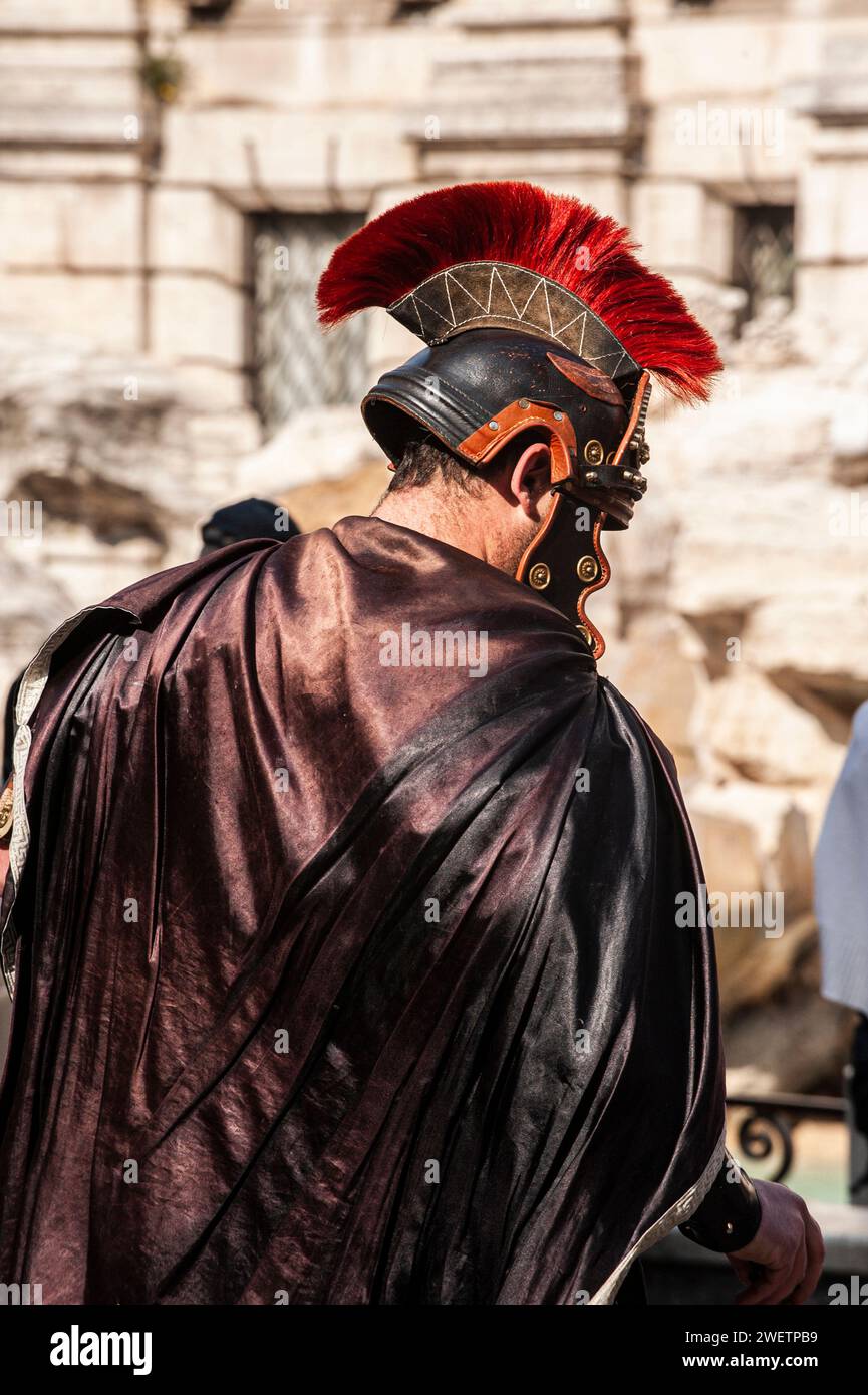 Gladiatorenprofil im historischen Zentrum von Rom, Italien Stockfoto