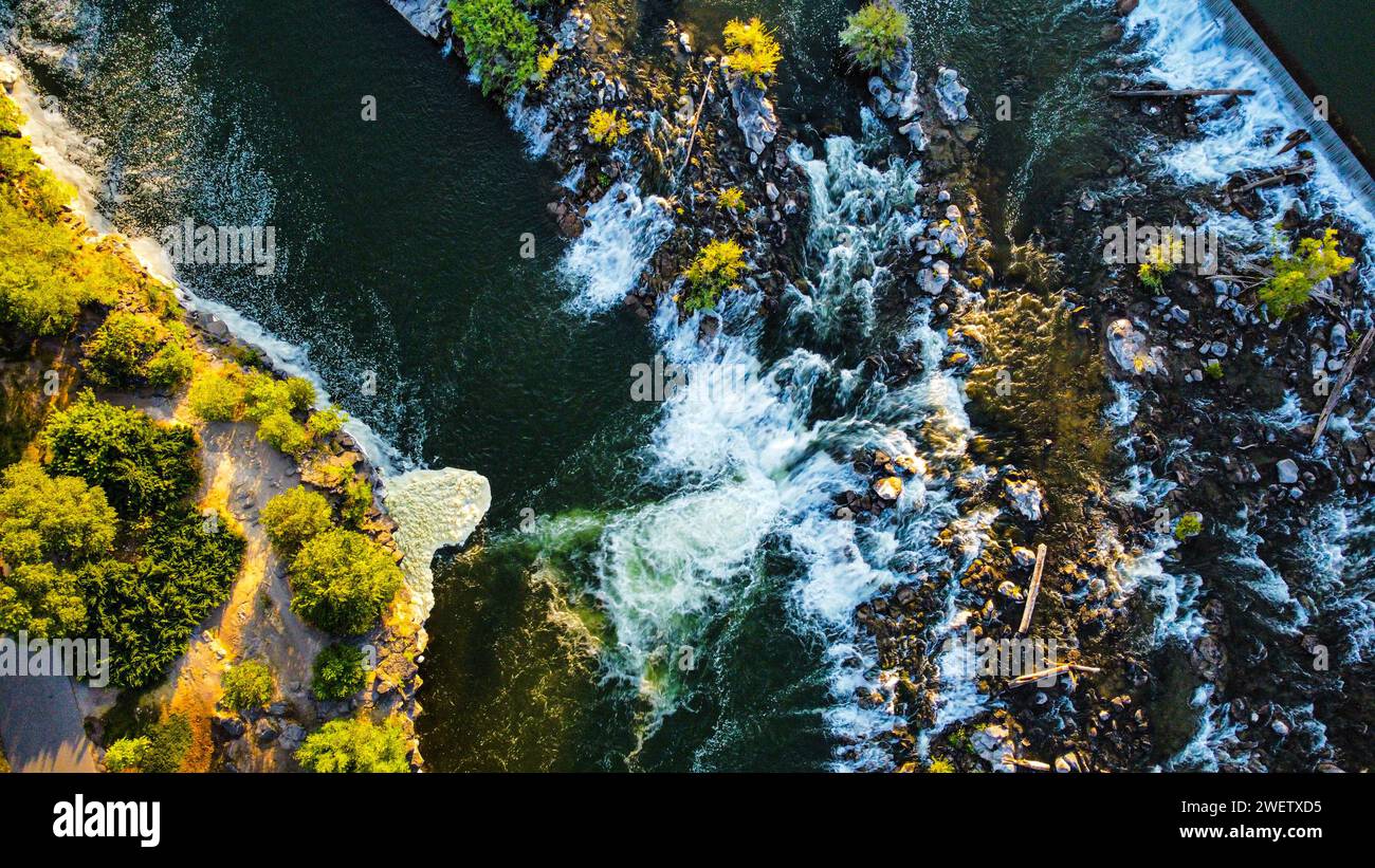Vogelperspektive auf die Idaho Falls Stockfoto