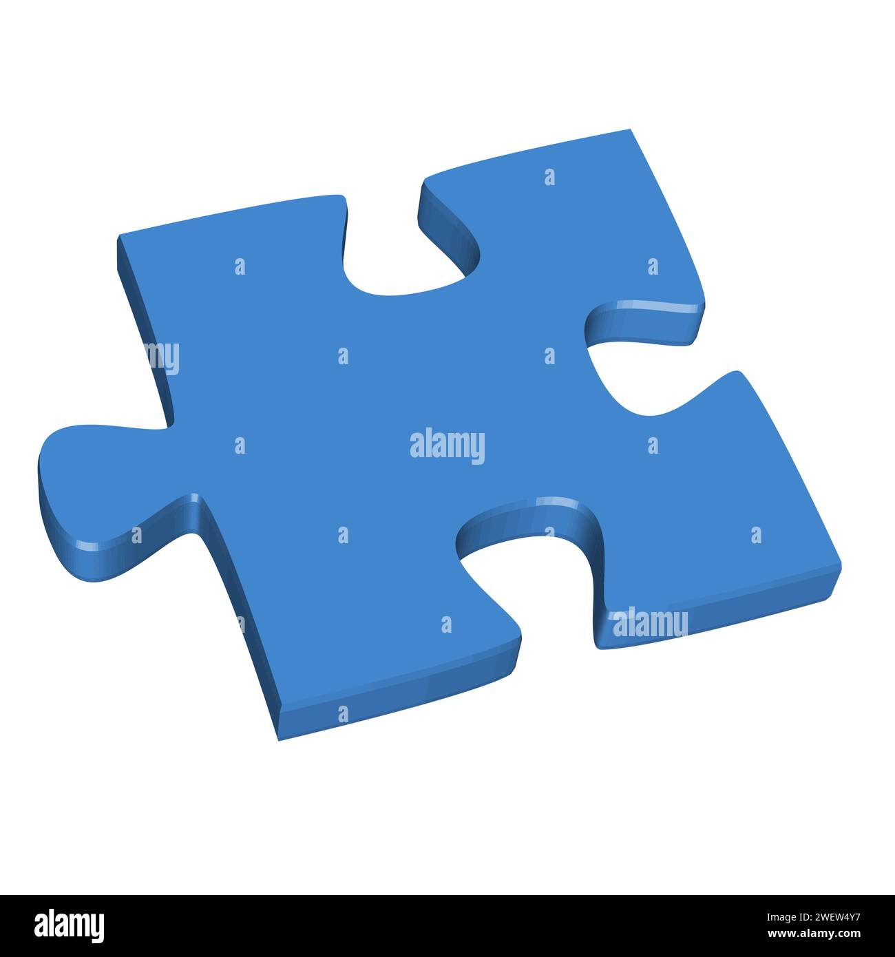 3D-Puzzleteil blau Stock Vektor