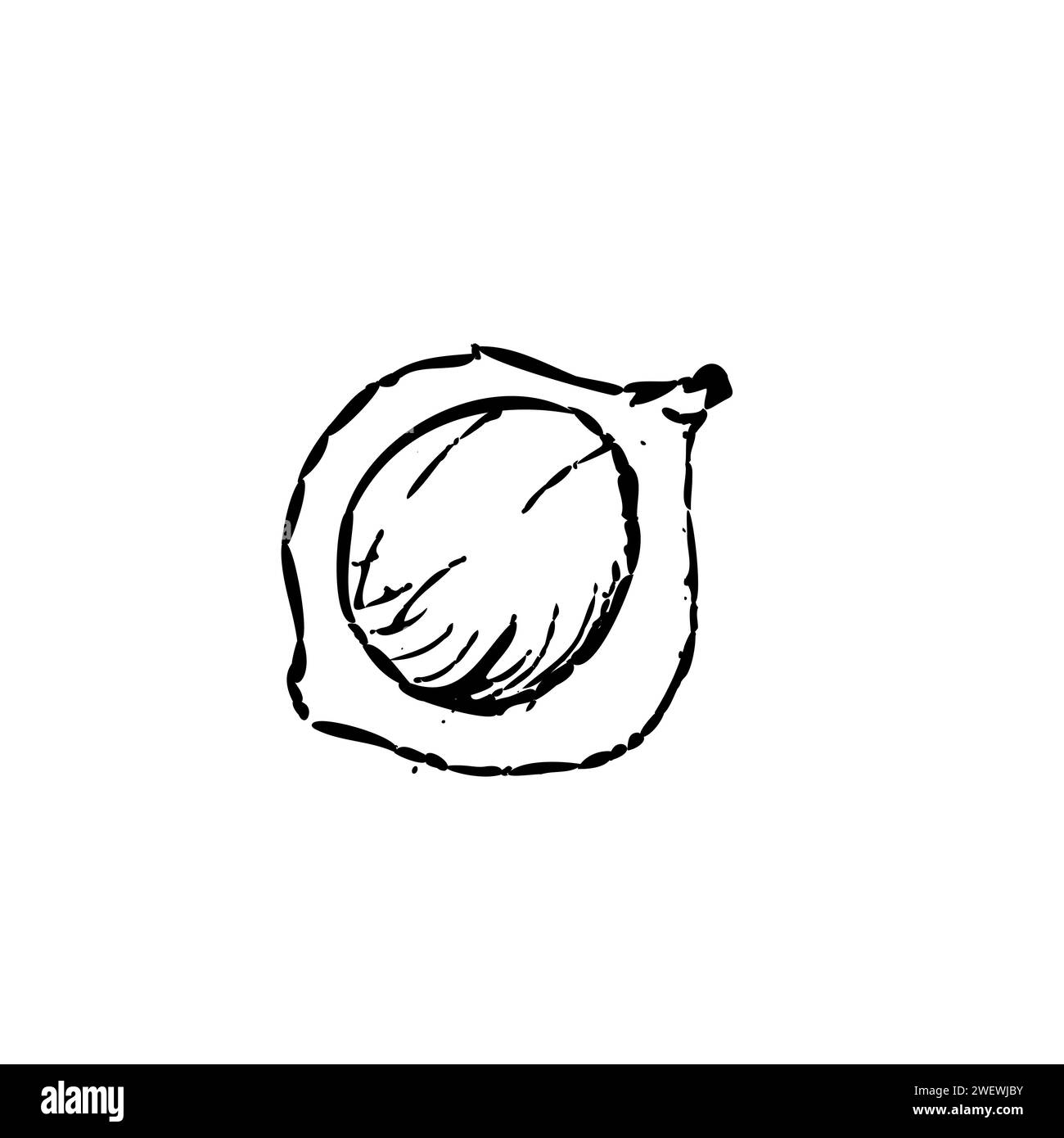 Hand gezeichnet Macadamia Nuss - Vektor Icon Kontur . Vektorillustration geeignet für Verpackung, Schönheit Hintergrund. Stock Vektor