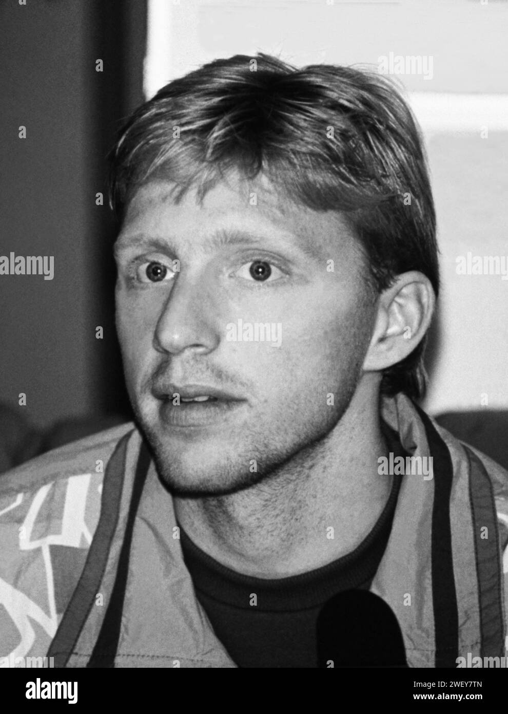 BORIS BECKER westdeutscher Tennisspieler beim Stockholm Open Turnier 1989 Stockfoto