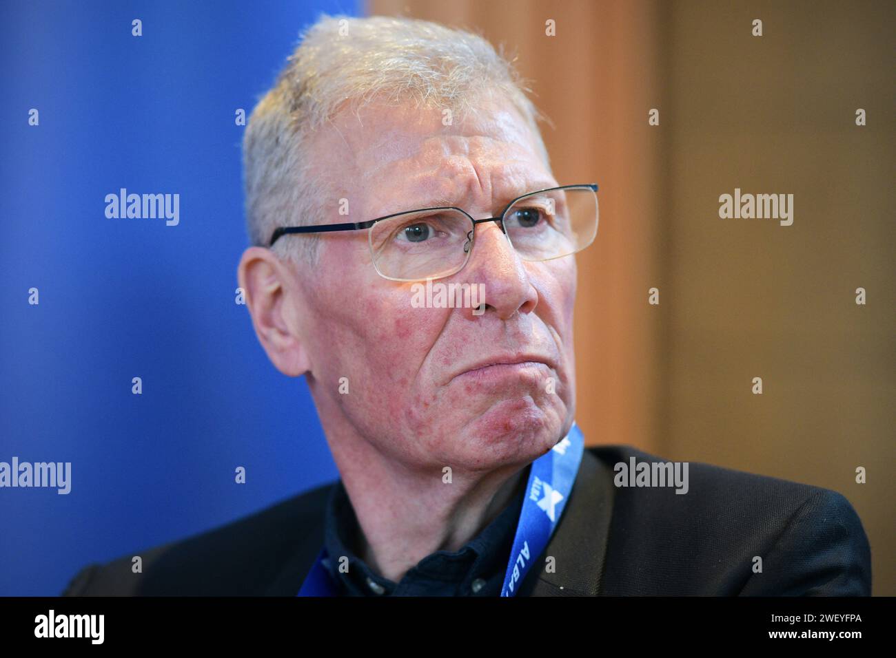 Edinburgh Schottland, Vereinigtes Königreich 27. Januar 2024. Kenny MacAskill Abgeordneter im Charteris Centre für die YES Road to Independence Veranstaltung. Credit sst/alamy Live News Stockfoto