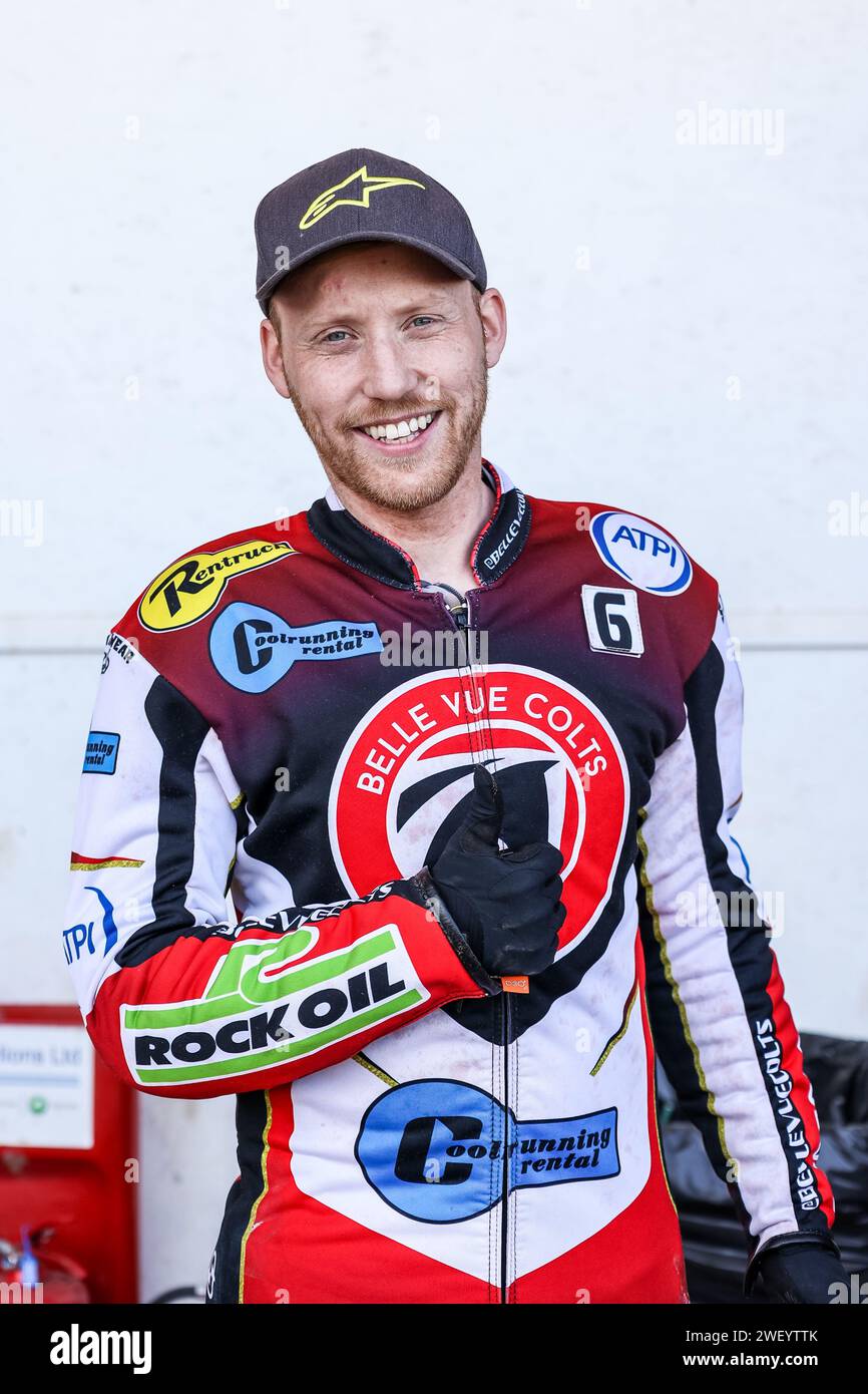 Paul Bowen – speedway-Fahrer für Belle Vue Colts 2023 Stockfoto