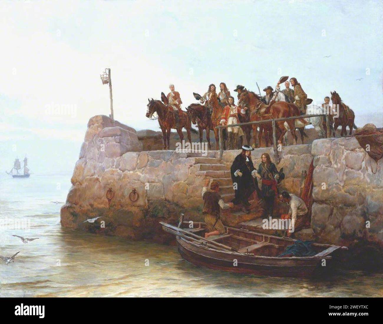 Andrew Carrick Gow (1848–1920) - A Lost Cause, Flug von König Jakob II. Nach der Schlacht am Boyne - N01530 Stockfoto