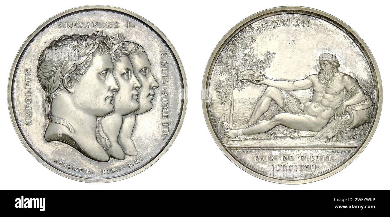 Andrieu, Bertrand und Jean-Pierre Droz- Friede von Tilsit - Münzkabinett, Berlin - 5549960. Stockfoto