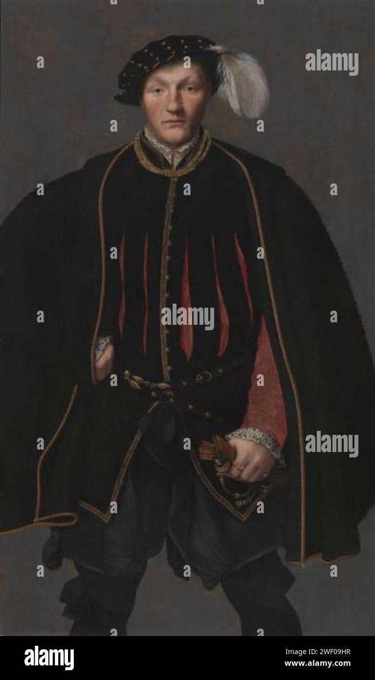 Anoniem Groot-Brittannië ca. 1545-1560 - Portret van een heer, waarschijnlijk van de West-Familie - N04252 Stockfoto
