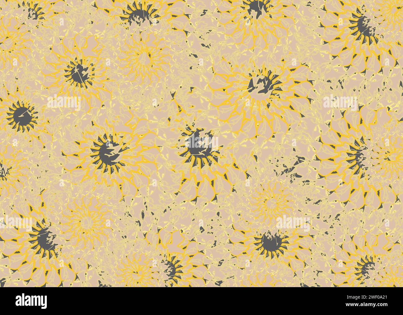 Nahtloses Blumenmuster für Textilien oder Stoffe. Sonnenblumen Hintergrund für Geschäftskonzepte, Drucke, Cover, Hintergründe, Texturen, Feiertage oder Veranstaltungen Stockfoto