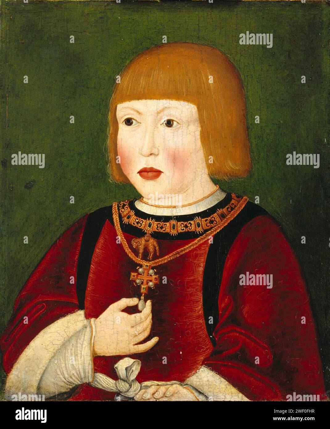 Anonym - König Ludwig II (1506-1526) von Ungarn als Zehn- bis Zwölfjähriger, Brustbild Stockfoto