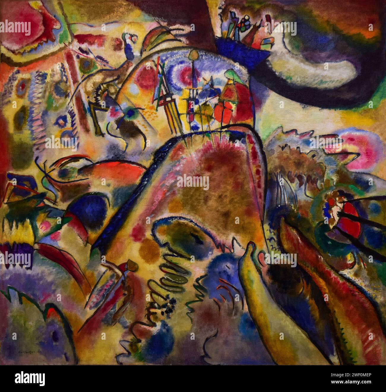 Vasily Kandinsky, Öl auf Leinwand, mit dem Titel „kleine Freuden“. Solomon R Guggenheim Museun, New York. Stockfoto