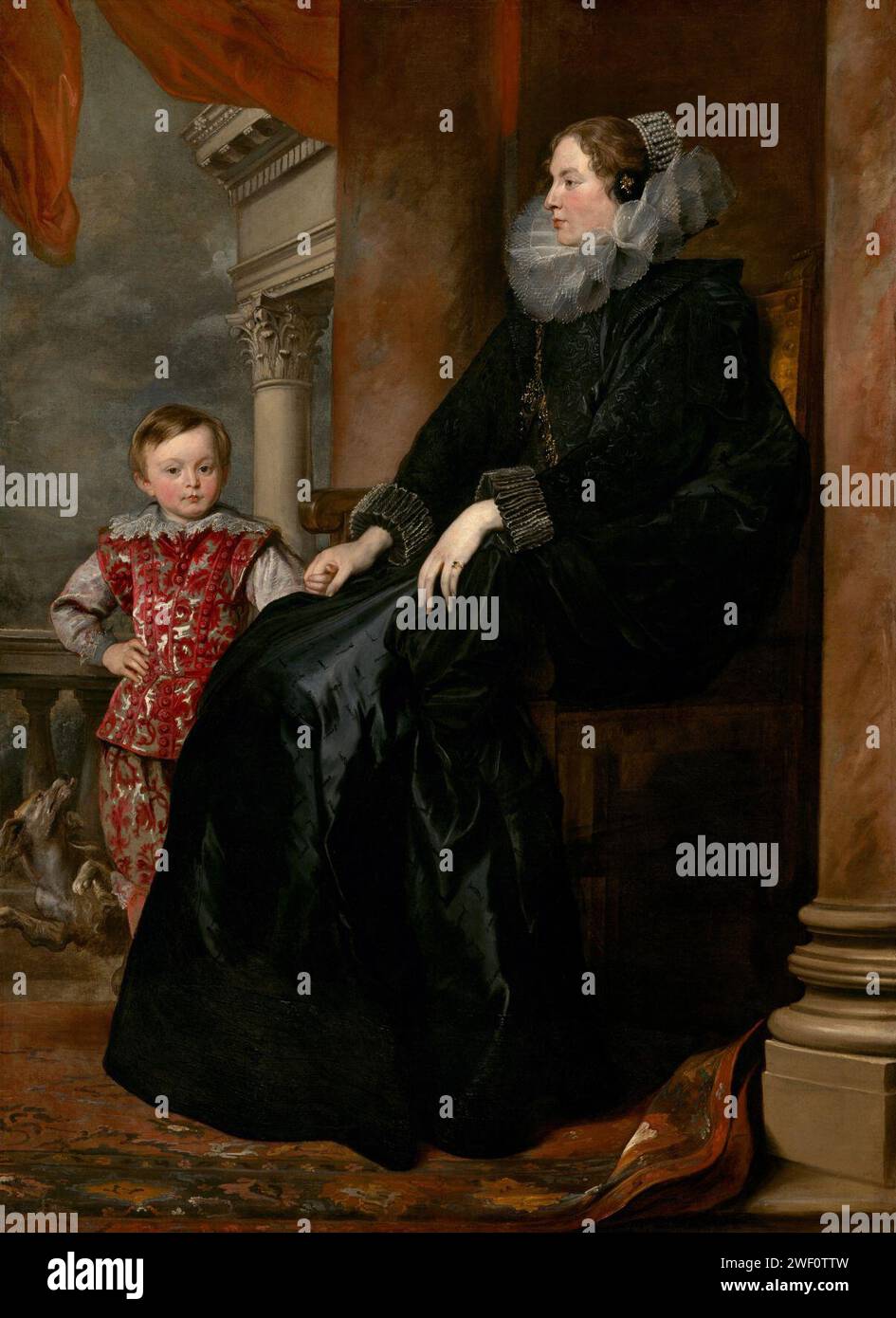 Anthony van Dyck (1599–1641), Eine Genueser Adlige und ihr Sohn, um 1626. Stockfoto