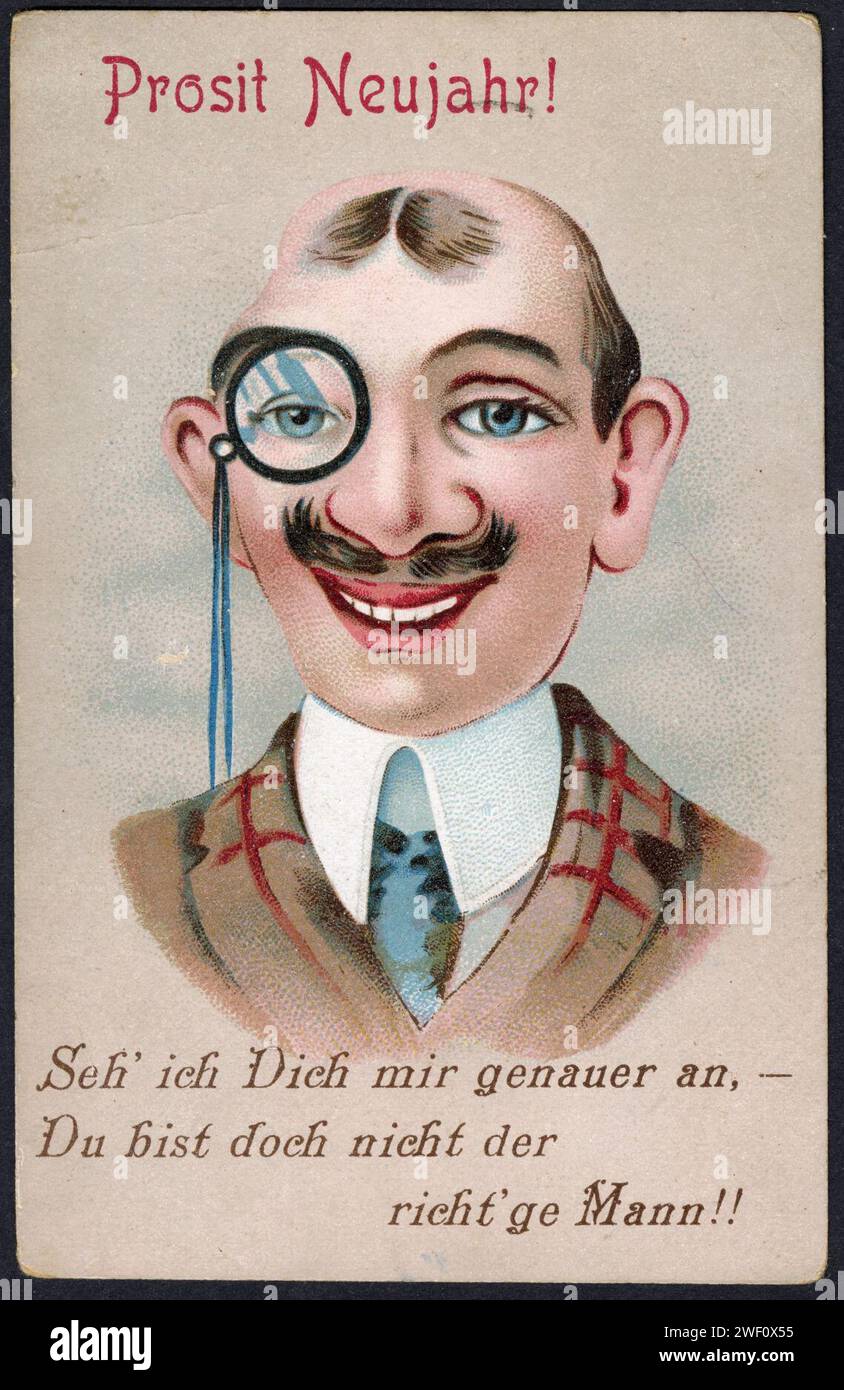 Antisemitismus Postkarte Carte postale Cartolina postale Postkarte открытое ПИСЬМО Serie 2108 deutsch Prosit Neujahr, Bildseite. Stockfoto