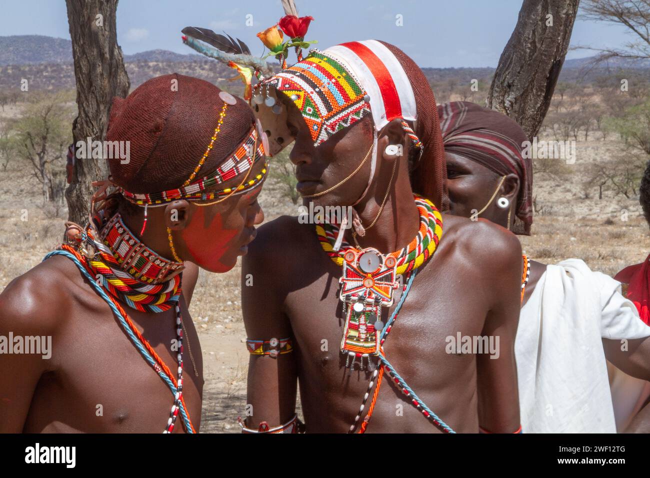 Samburu-Leute Junge Krieger aus dem Samburu-Stamm Stockfoto