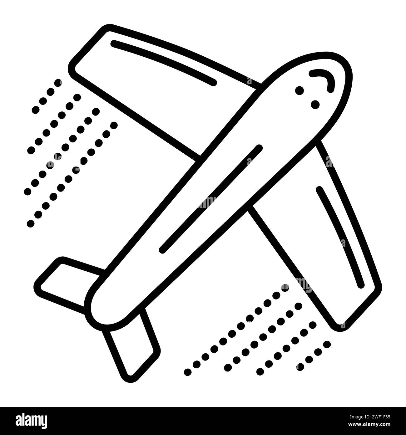 Einzelne Flugzeug schwarze Linie Vektor Symbol, Flugzeug Piktogramm, Lieferung durch Lufttransport, Flugzeug, Flugzeug im Flug, minimale Illustration Stock Vektor