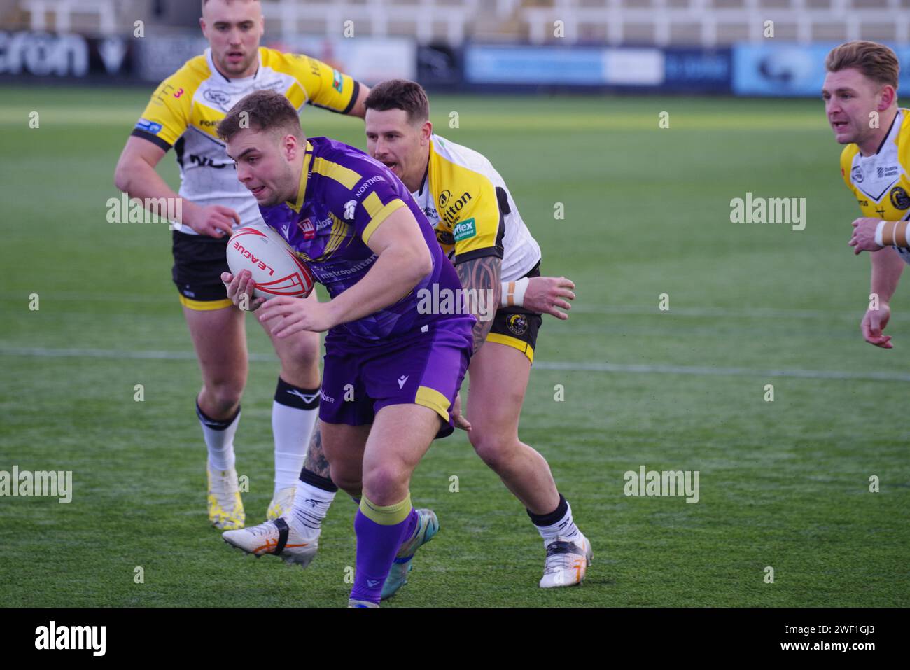 Newcastle upon Tyne, 27. Januar 2024. Action aus dem Spiel zwischen Newcastle Thunder und York Knights im ab Sundecks 1895 Cup Match im Kingston Park. Quelle: Colin Edwards Stockfoto