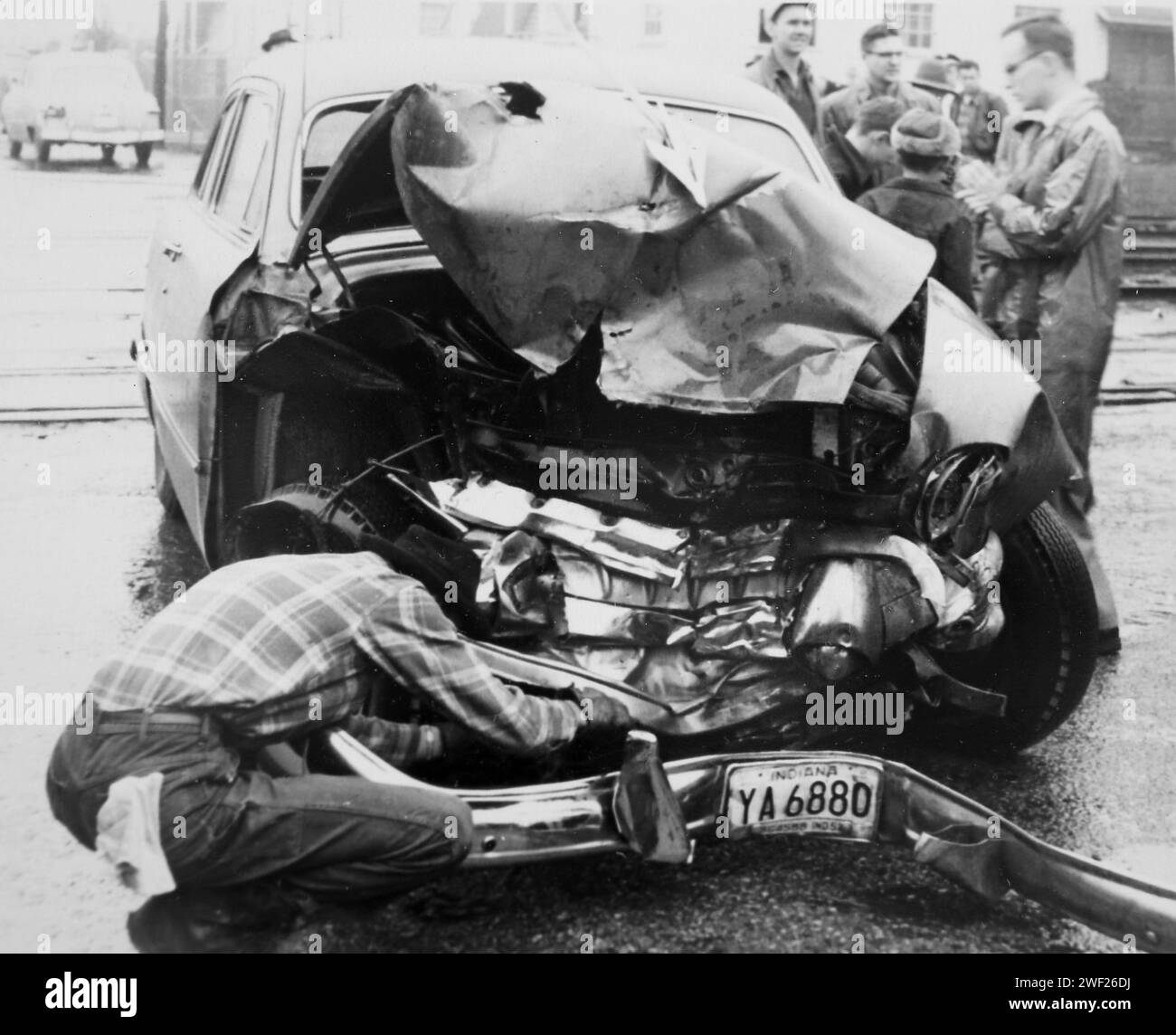 Unfallort in Indiana, CA. 1958. Stockfoto